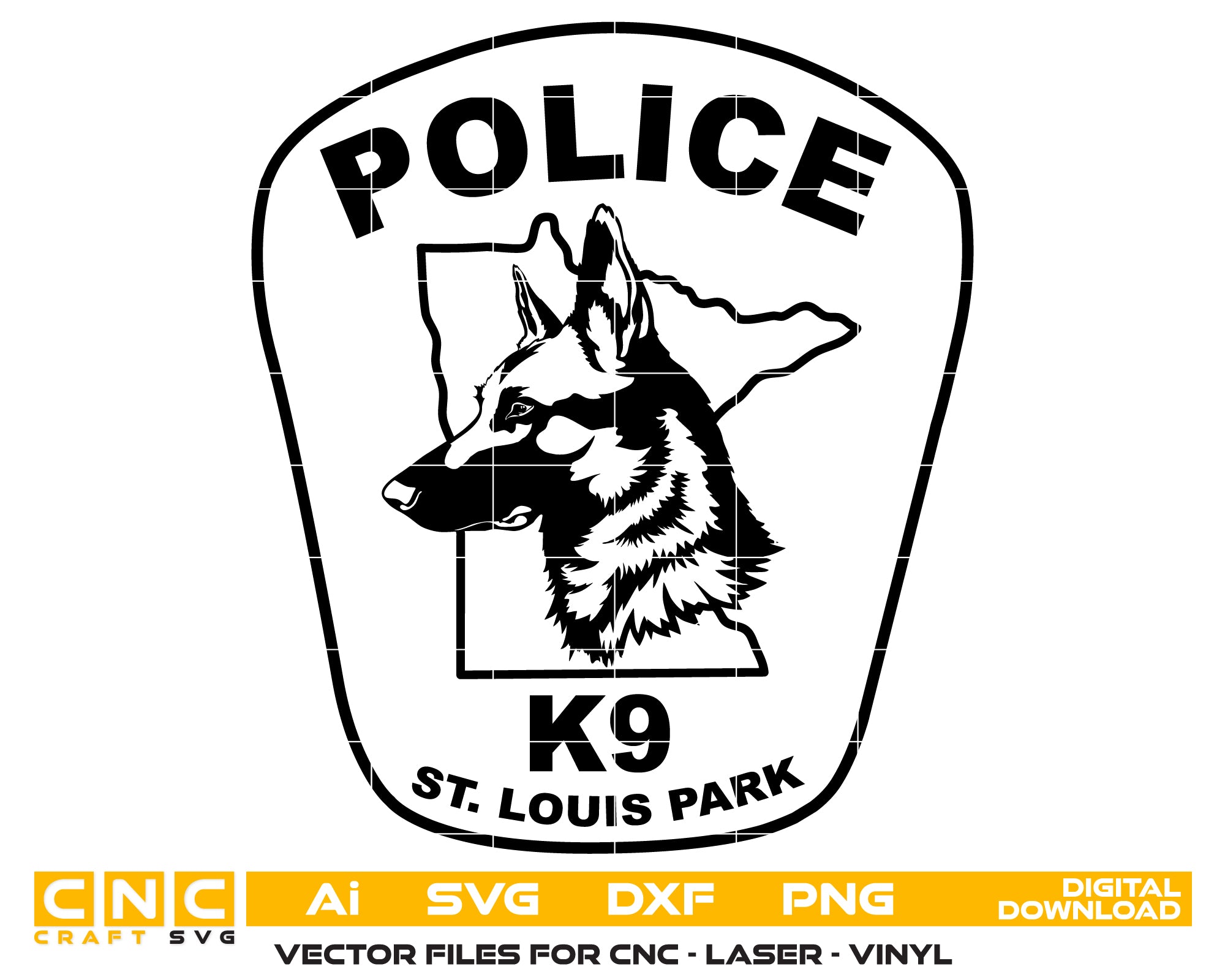 St. Louis Park K-9 Police Badge SVG
Minnesota K-9 Police Badge Vector
St. Louis Park Police Emblem SVG
K-9 Unit Badge Minnesota
St. Louis Park Law Enforcement Badge SVG