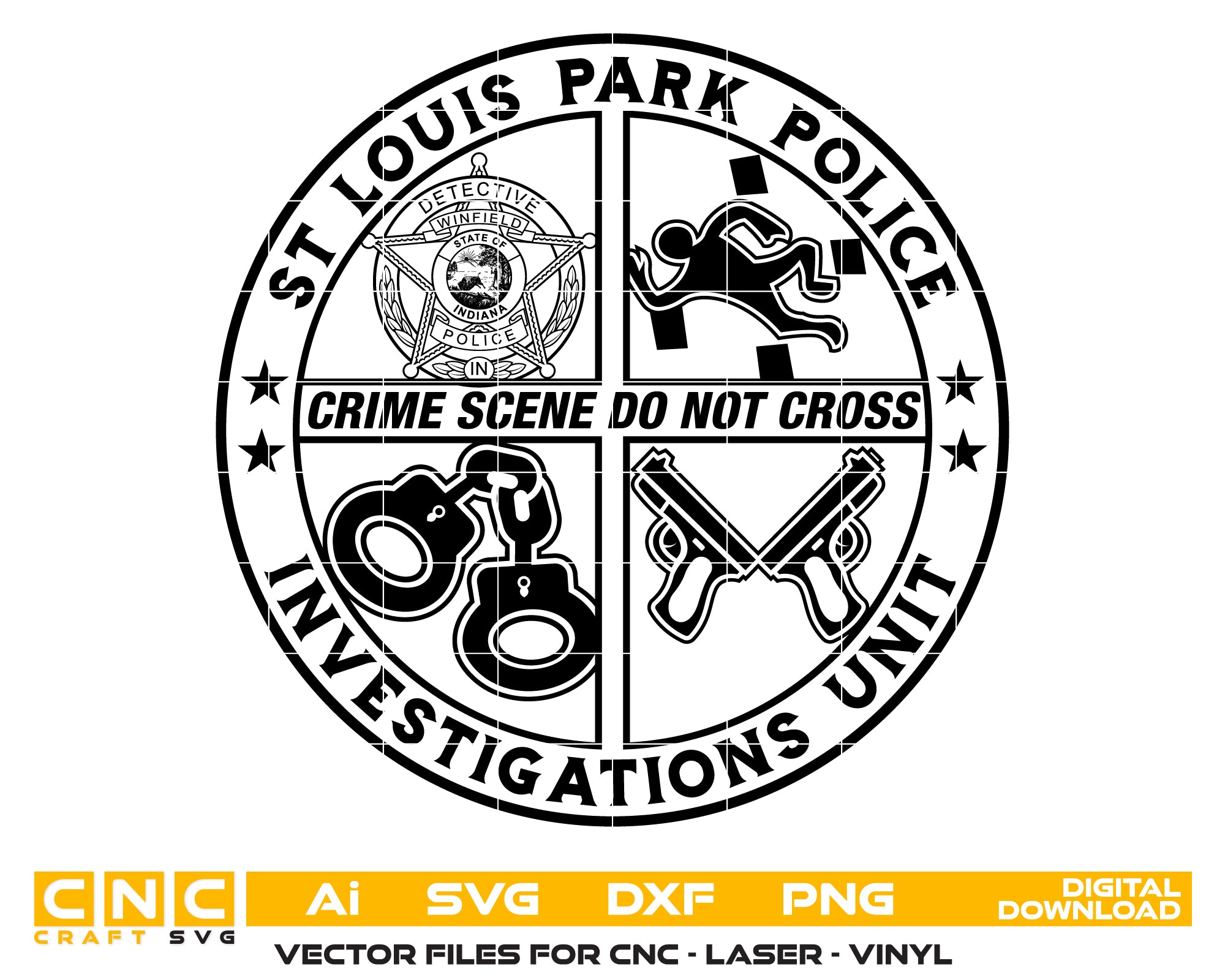 St Louis Park Police Criminal Investigations Coin SVG, St Louis Park CID Emblem, Police Detective Coin Vector, Criminal Investigations Logo, St Louis Park Police SVG