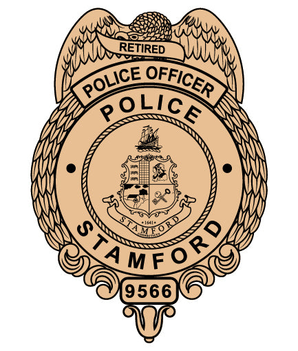 Stamford Police Officer Badge SVG digital download, Connecticut police badge vector for Cricut, Silhouette, engraving, décor, and tribute crafting.