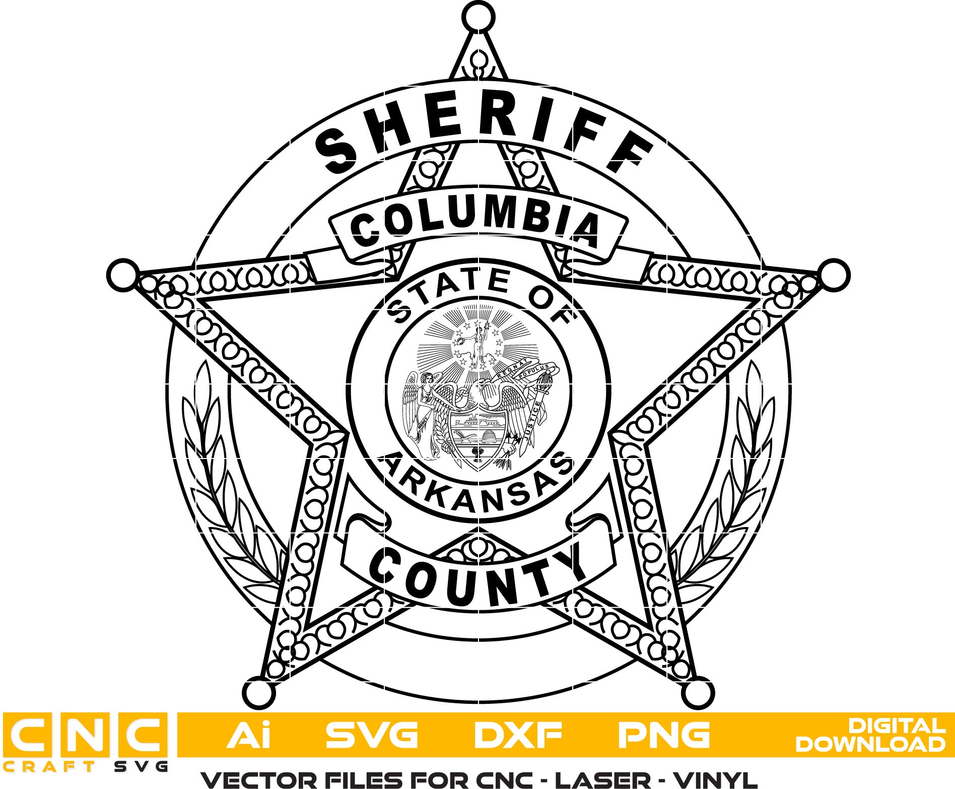 Columbia County Sheriff Badge, Arkansas Sheriff Badge