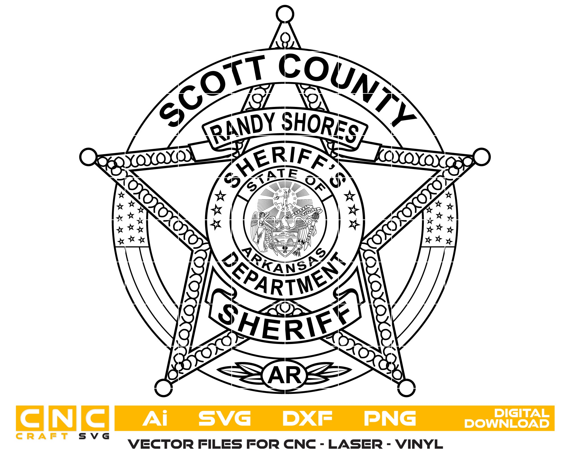 Arkansas Scott County Sheriff Badge vector art