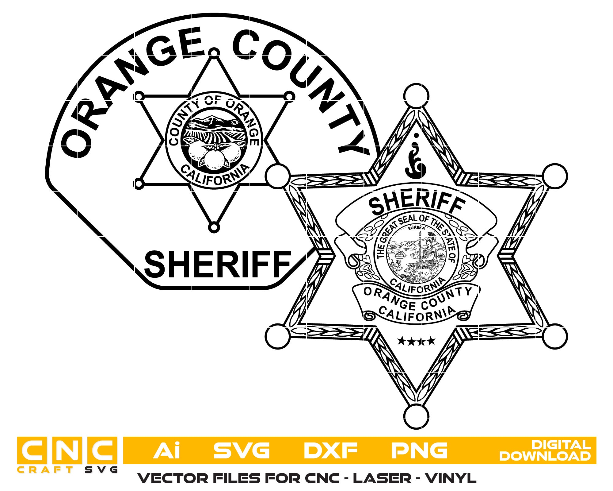 カリフォルニア州　ORANGE COUNTY　DETECTIVEバッジ State of California Orange County Sheriff Badge