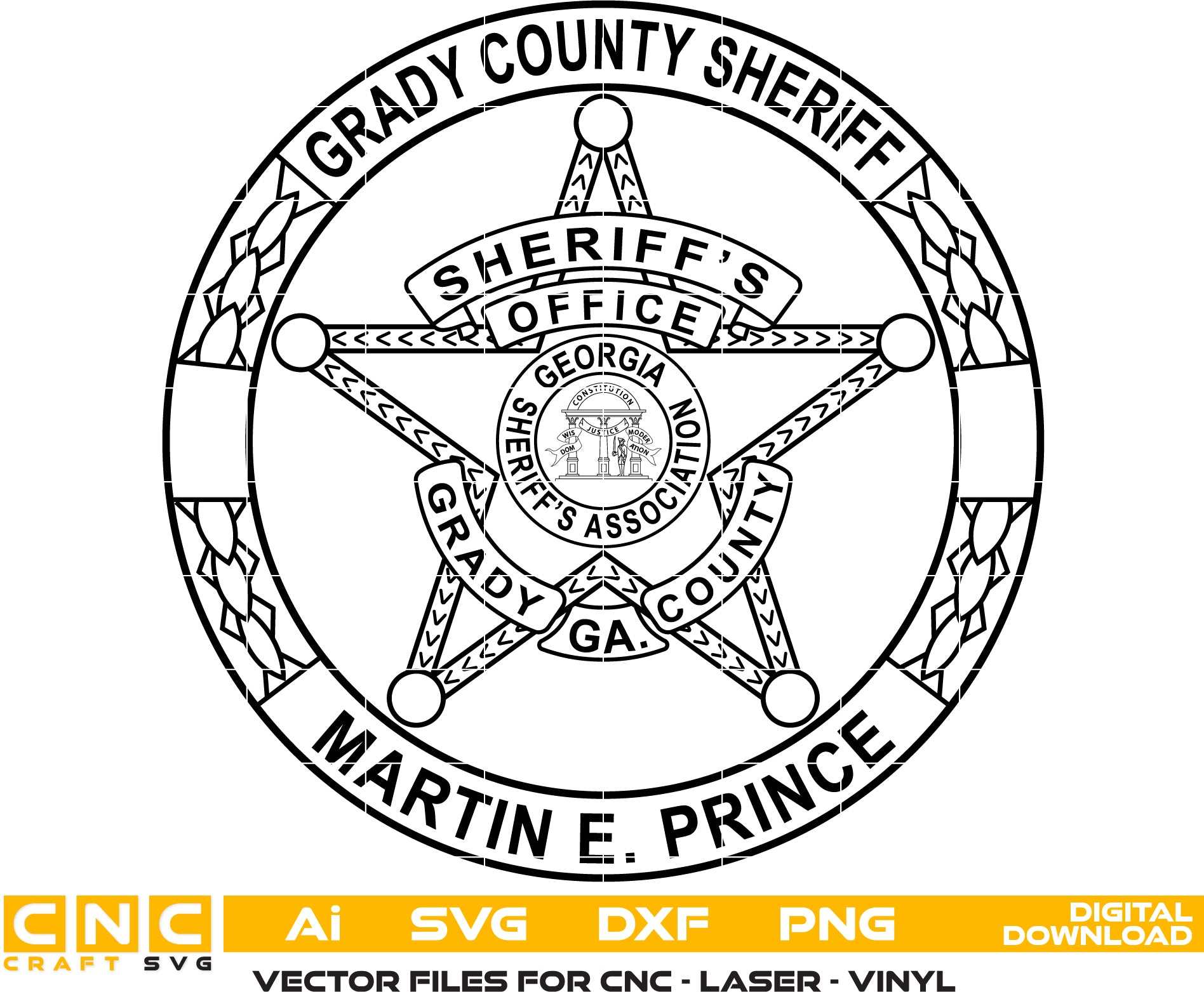 State of Georgia Grady County Sheriff Badge