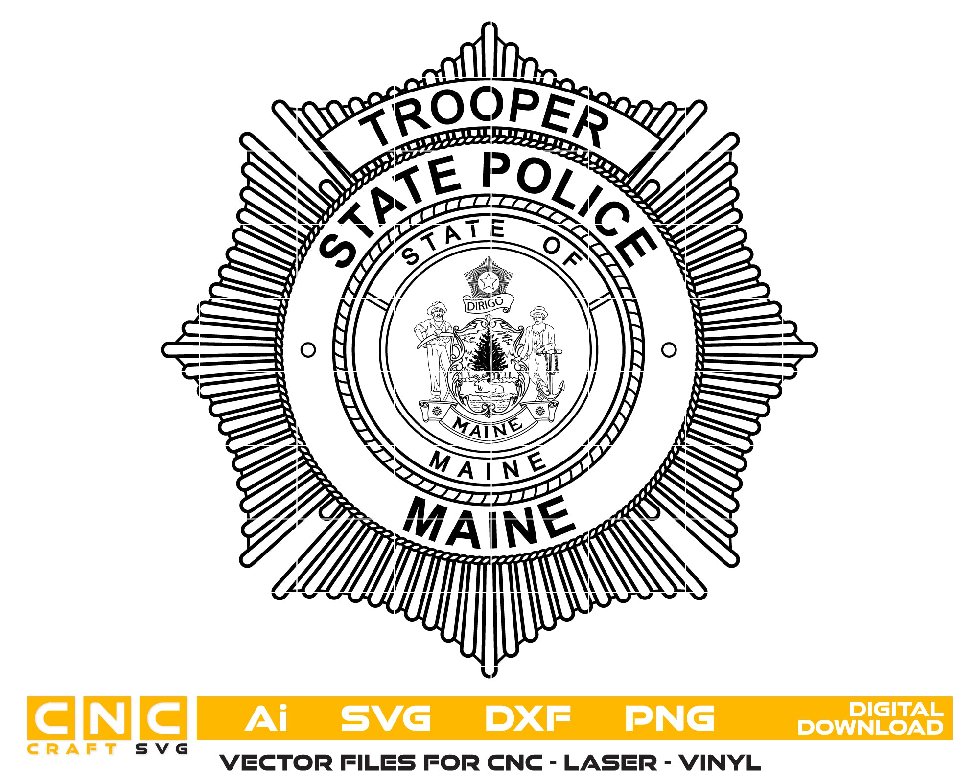 State of Maine Trooper Police Badge