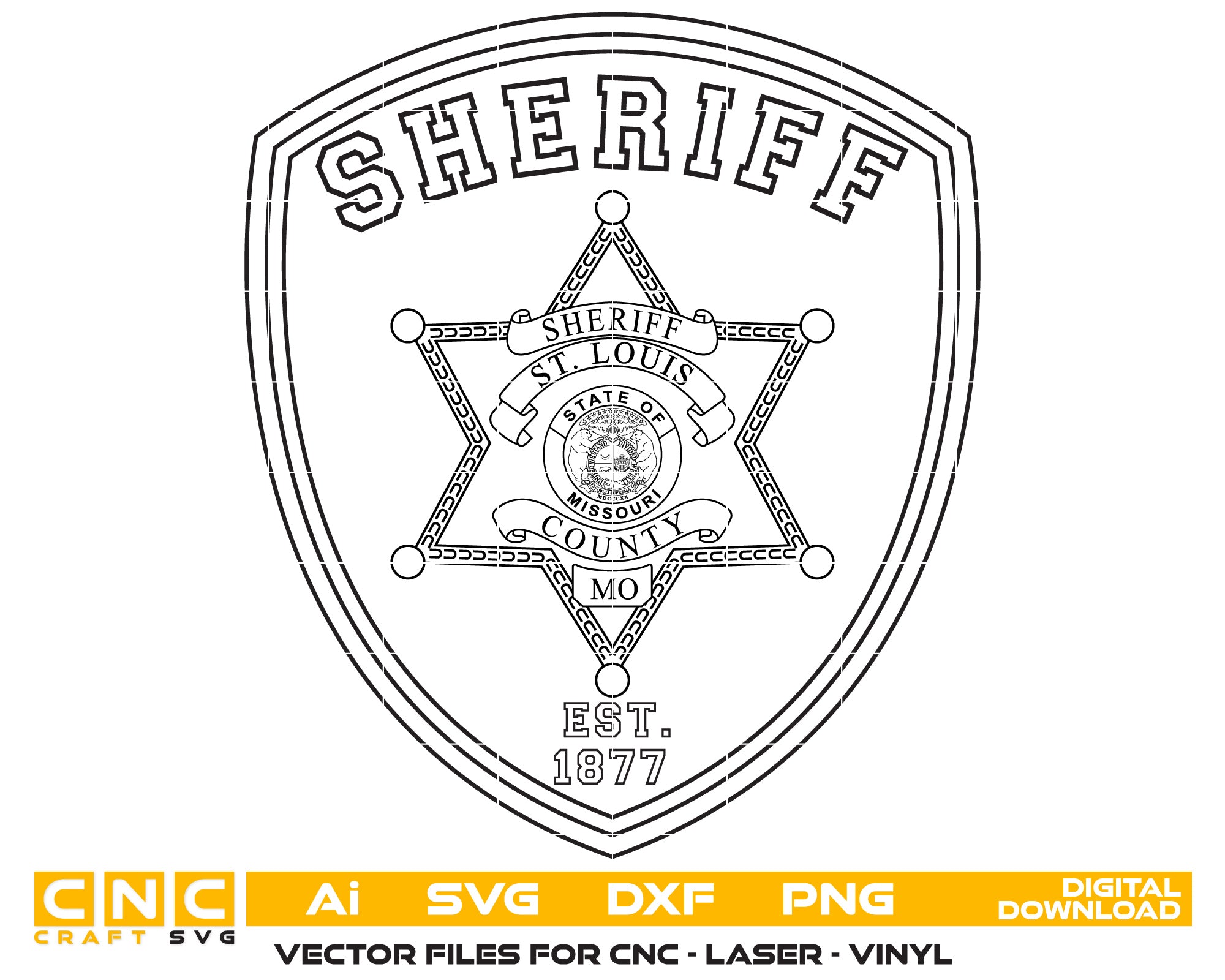 Missouri S T Louis County Sheriff Badge vector art
