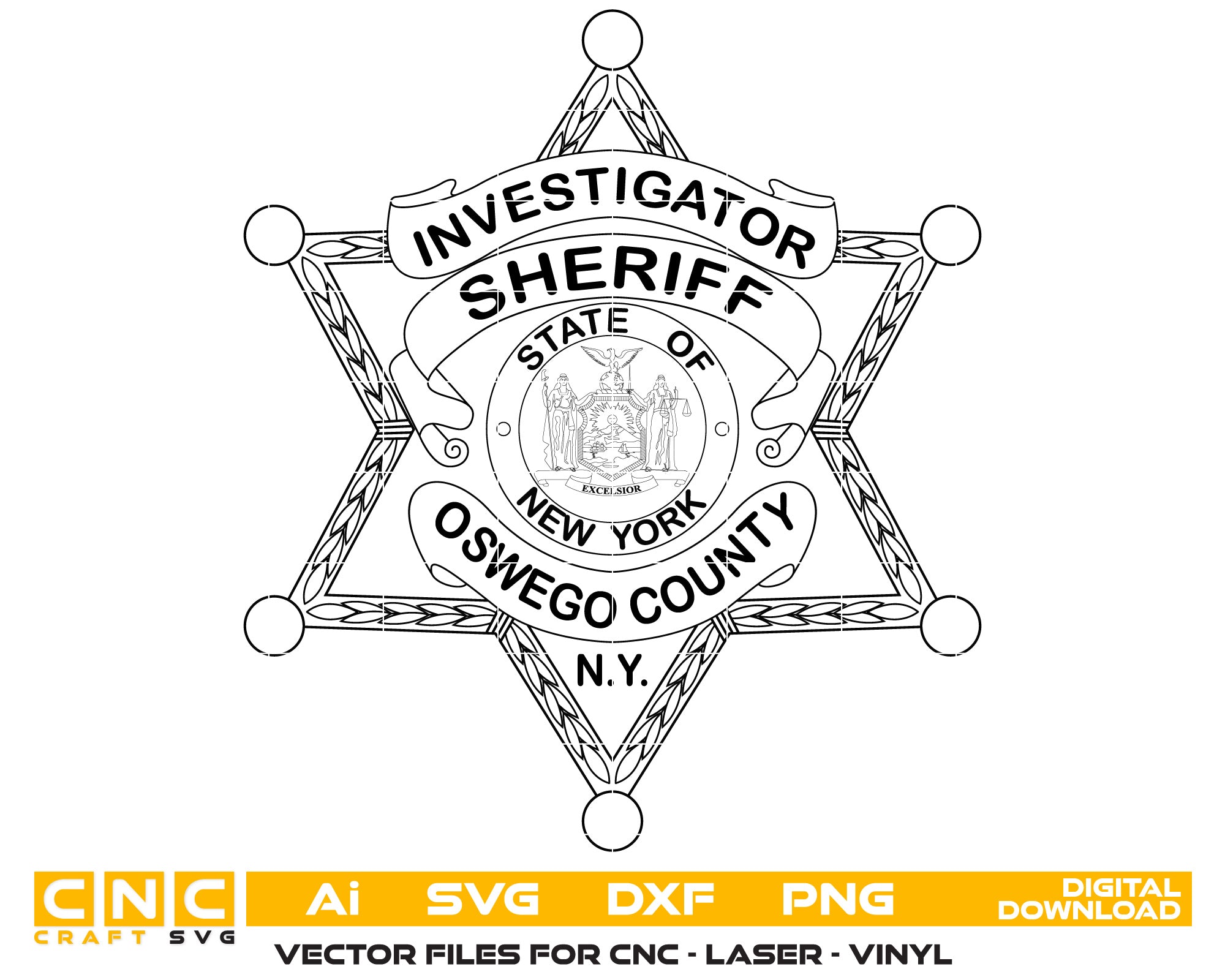New York Oswego County Sheriff Investigator vector art