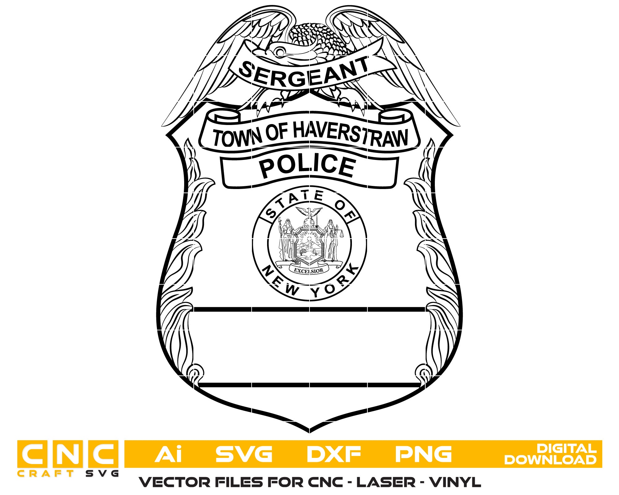 Town Of Haverstraw Police Badge Vector Art