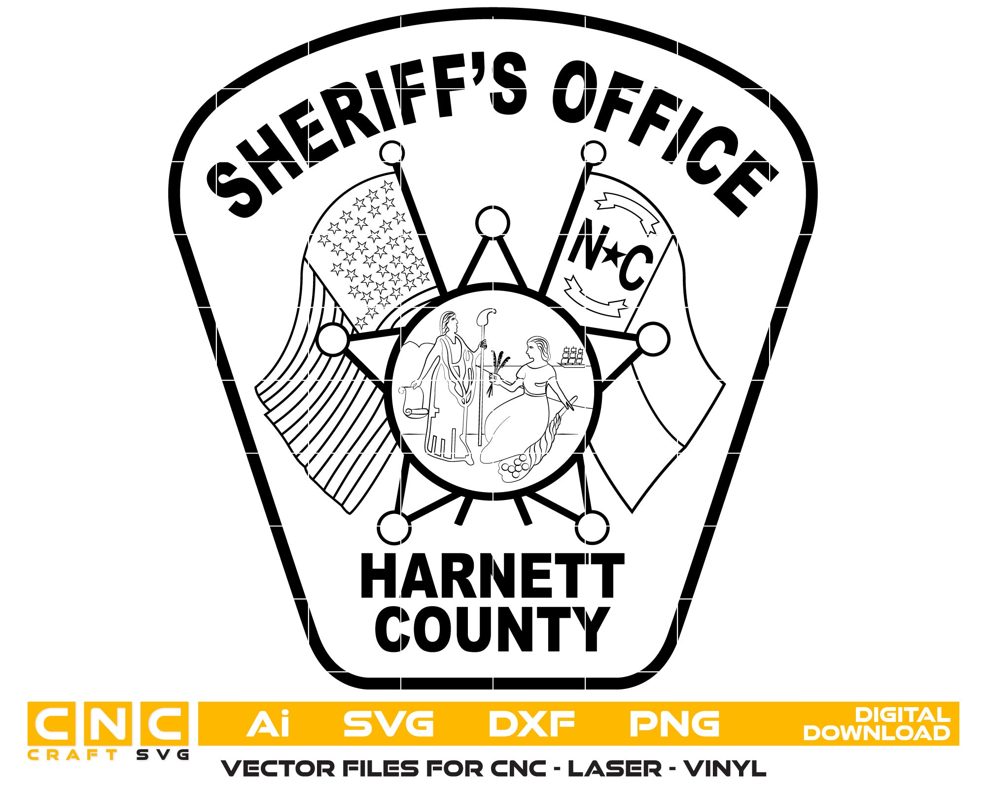 North Carolina Harnett County Sheriff Officer Badge vector