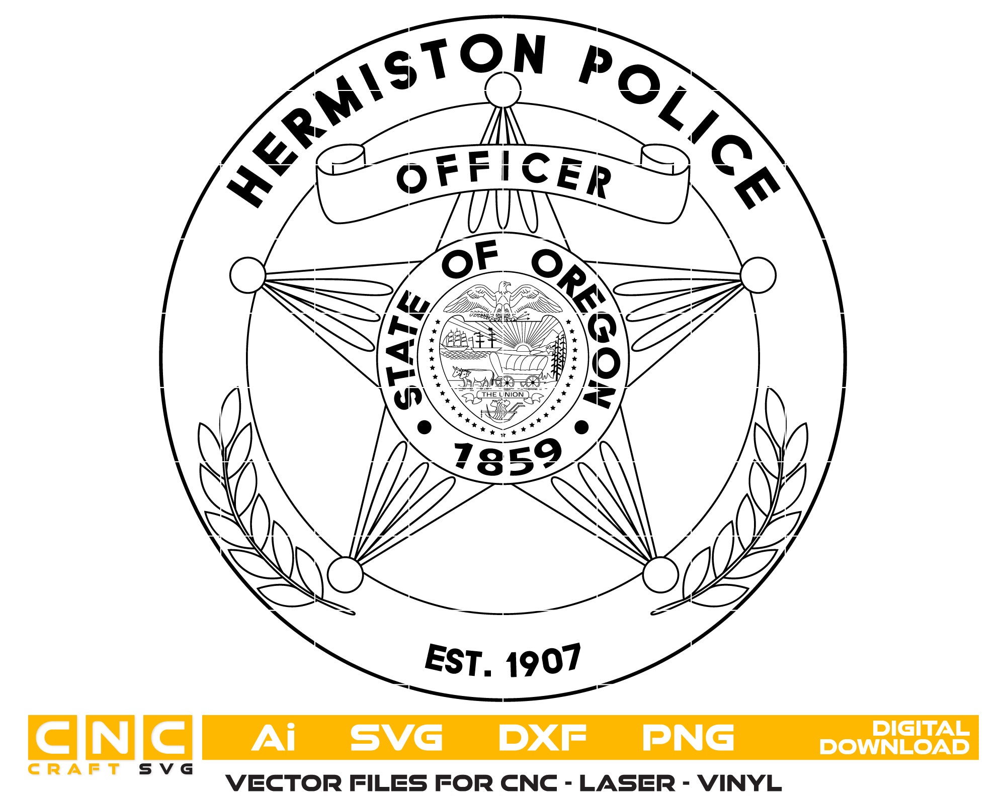Oregon Hermiston Police Logo vector art