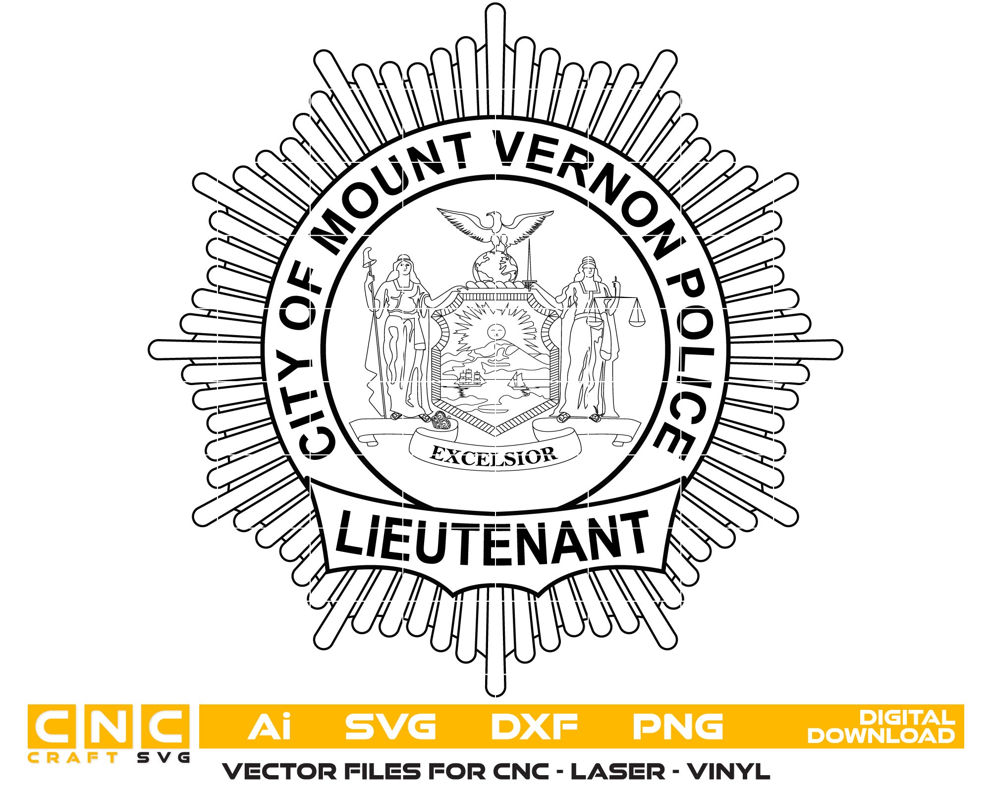 Mount Vernon Police Lieutenant vector art