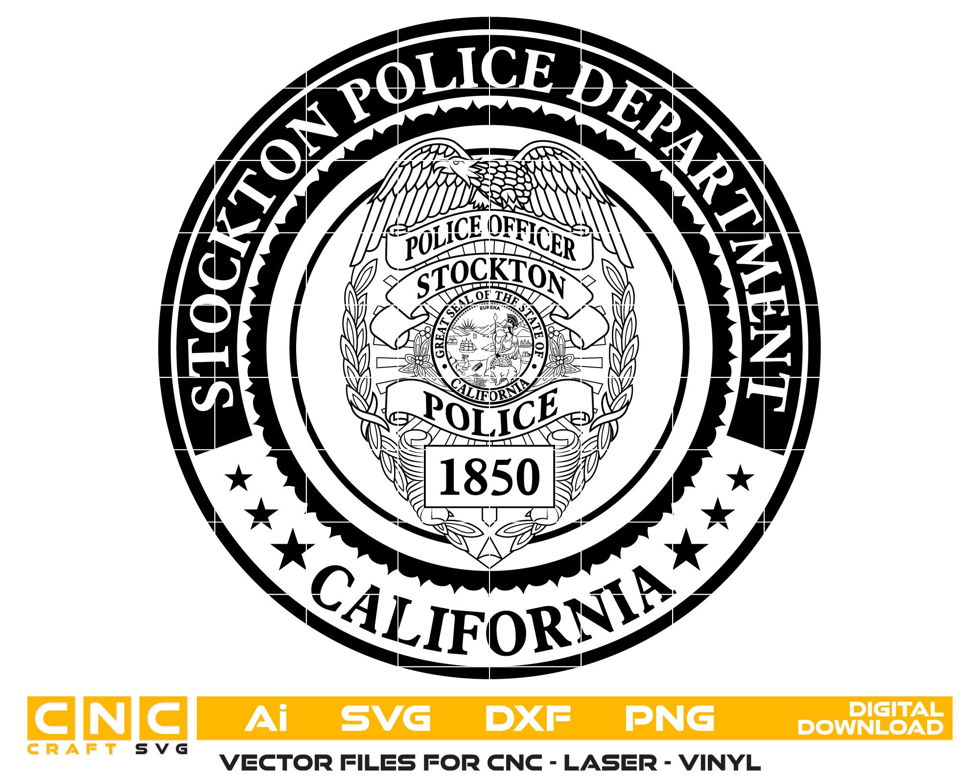 Stockton California Police Department Badge