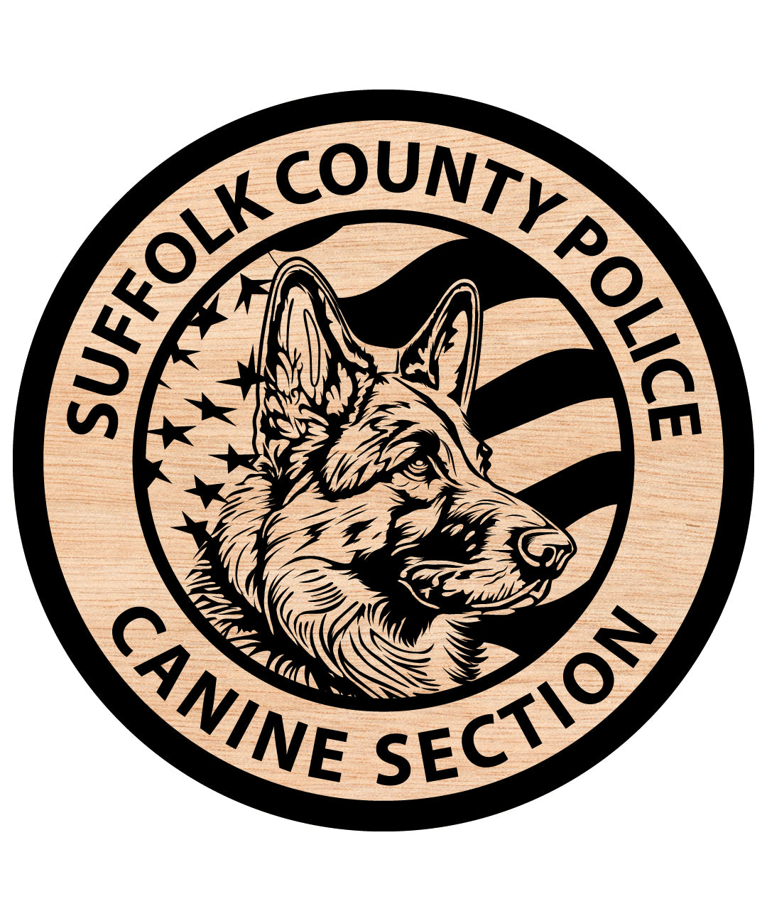 Suffolk County Police Canine Section Logo SVG digital download, K-9 unit emblem vector design for Cricut, Silhouette, CNC, engraving, and law enforcement crafts.