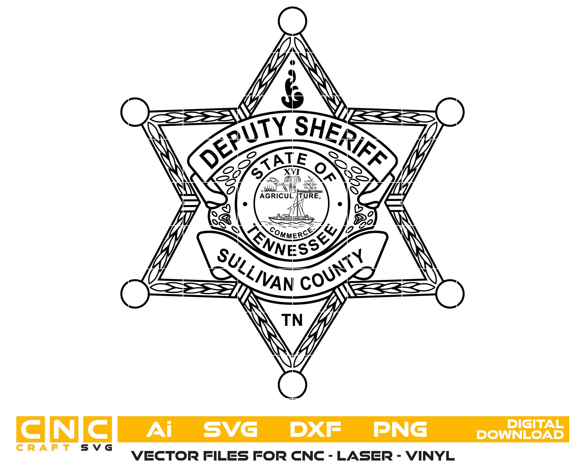Sheriff’s Office Badge
Sullivan County Sheriff Badge
 Sheriff Badge
Tennessee Sheriff Badge
Sheriff Badge SVG