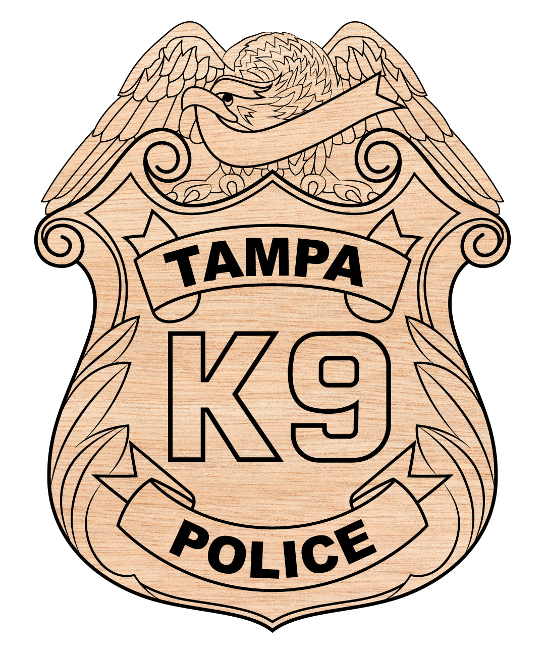 Tampa Police Badge SVG digital download, Florida police emblem vector design for Cricut, Silhouette, CNC, engraving, and law enforcement crafts.