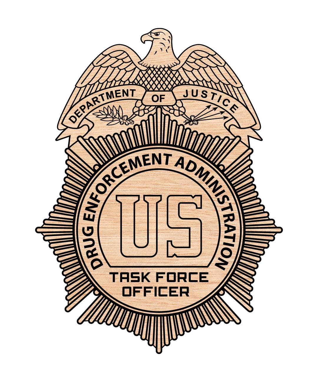 Drug Enforcement Badge SVG, Task Force Officer Vector, DEA Task Force Badge Design, Law Enforcement SVG, Officer Emblem Vector, Badge for Engraving SVG