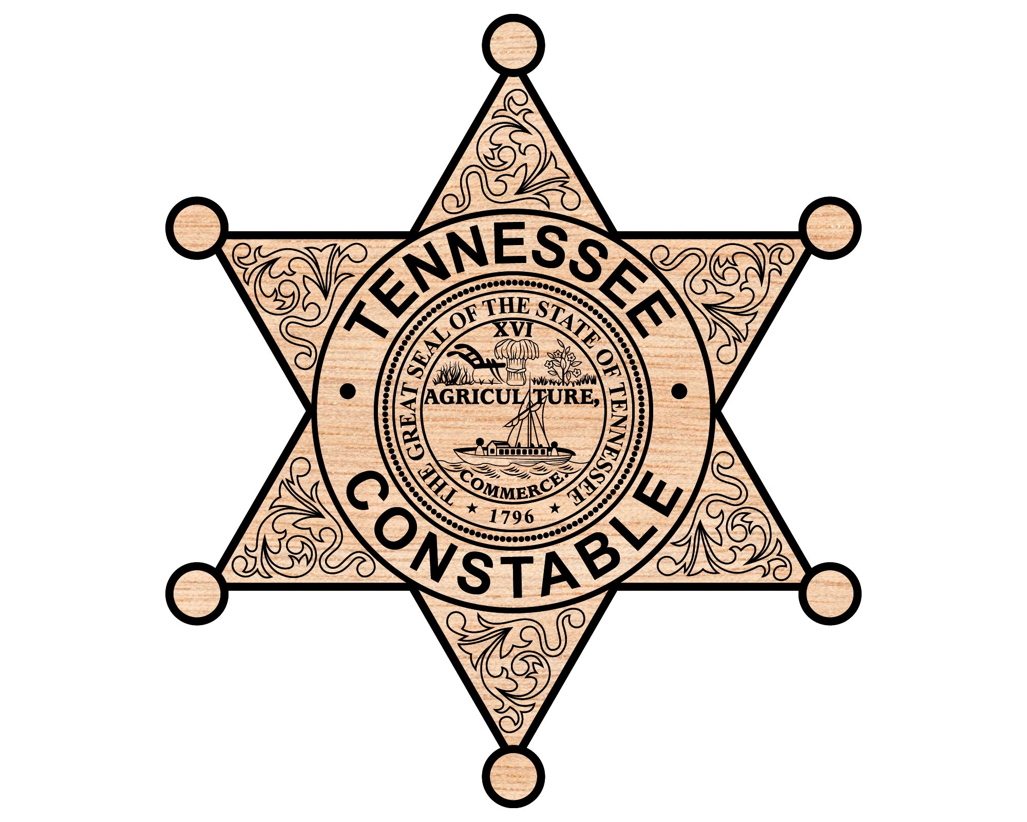 Tennessee Constable Badge SVG – Police Vector Digital File for Engraving