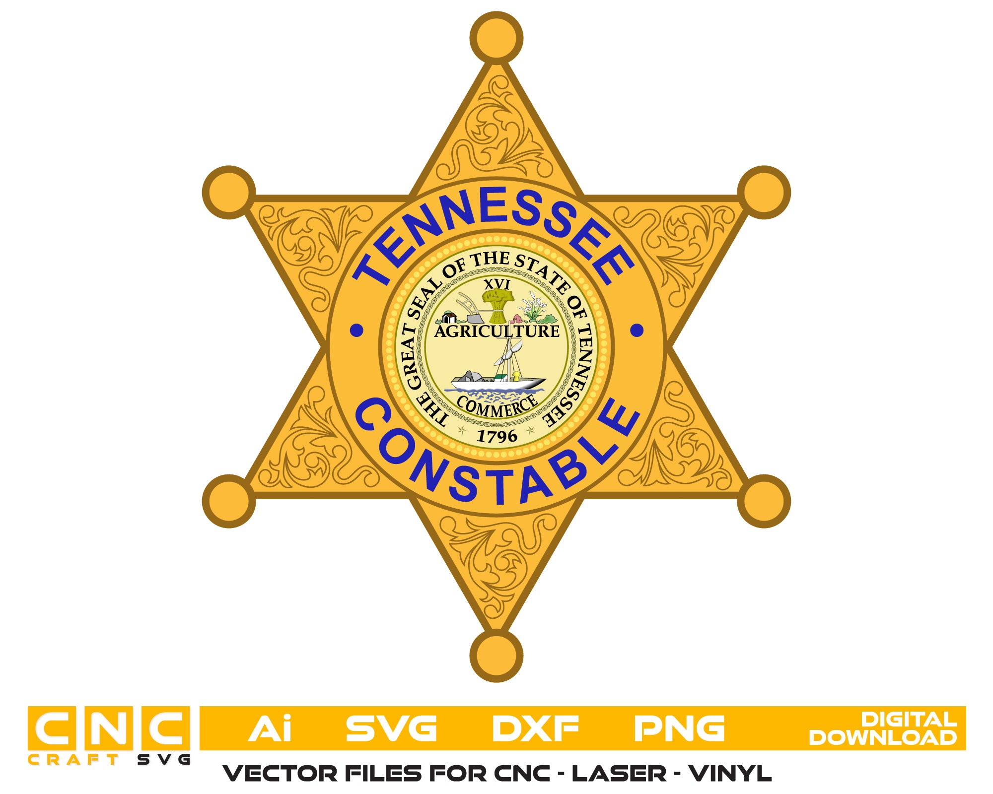 Tennessee Police Constable Badge Color File