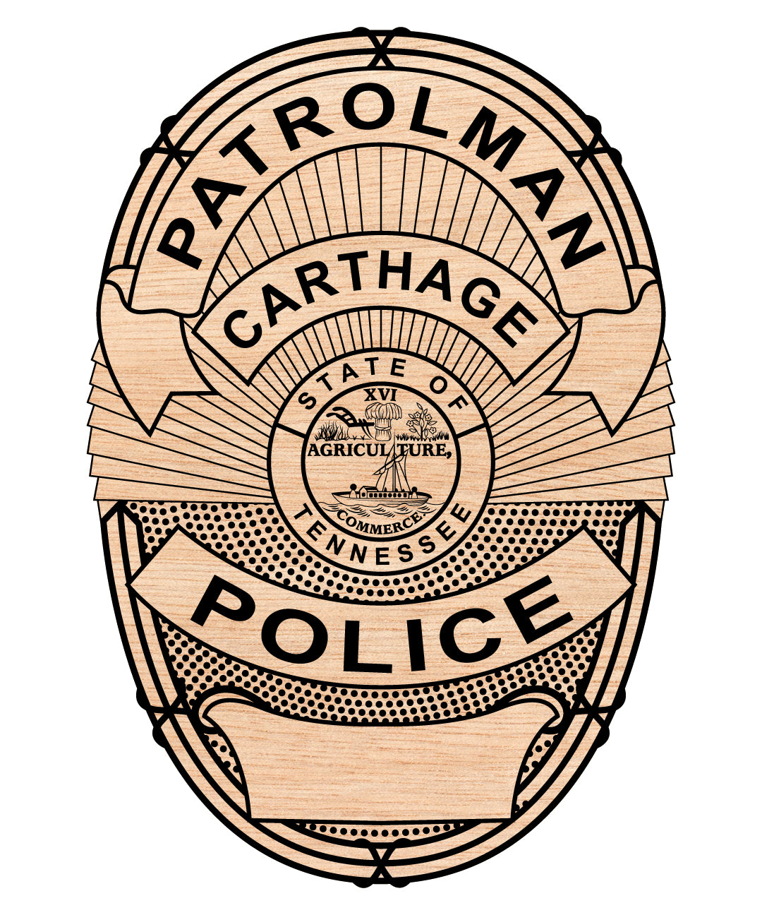 Tennessee Police Patrolman Carthage Badge
