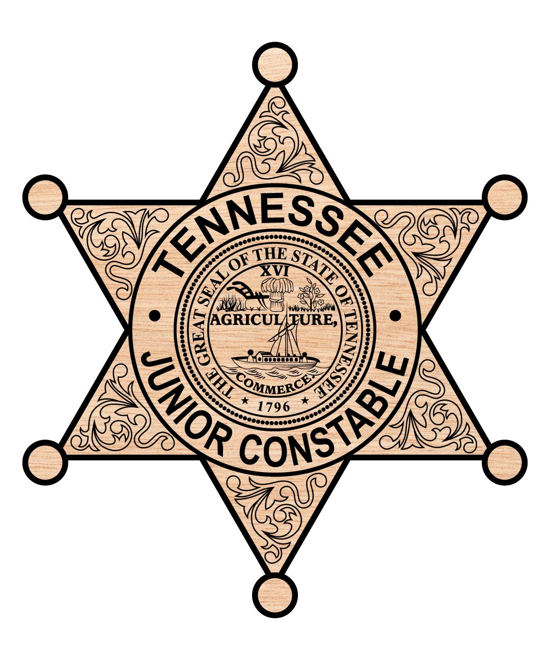 Tennessee Police Junior Constable Badge SVG, Junior Constable Badge Vector, Tennessee Police Badge SVG, Constable Emblem Vector, Tennessee Law Enforcement SVG