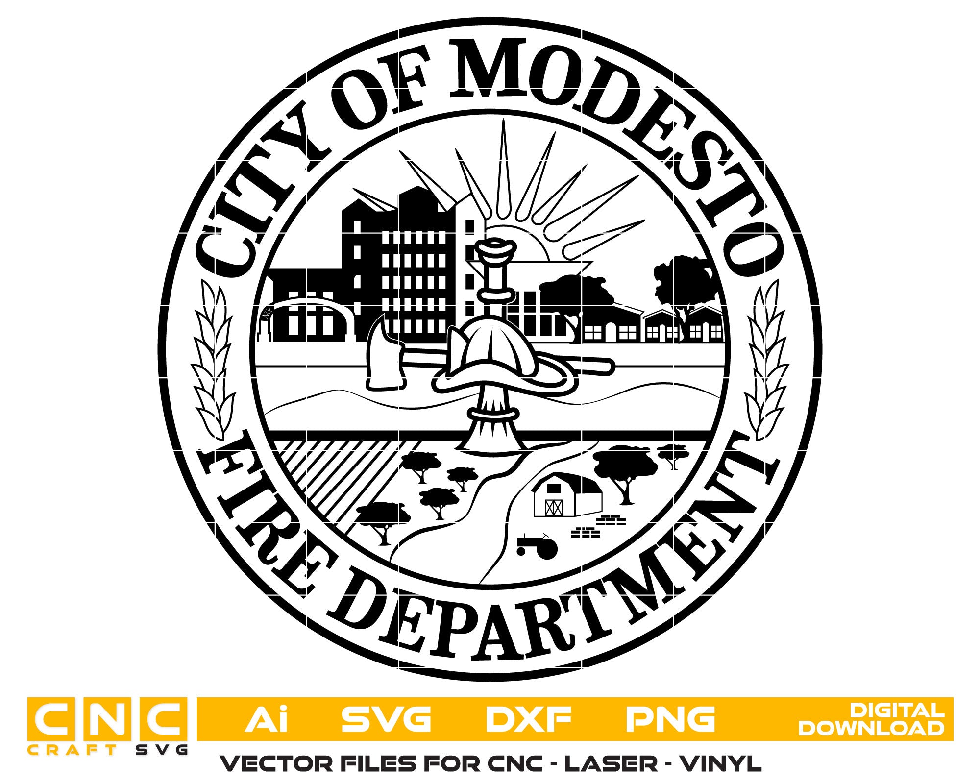 The Seal Of The City Of Modesto Fire Department