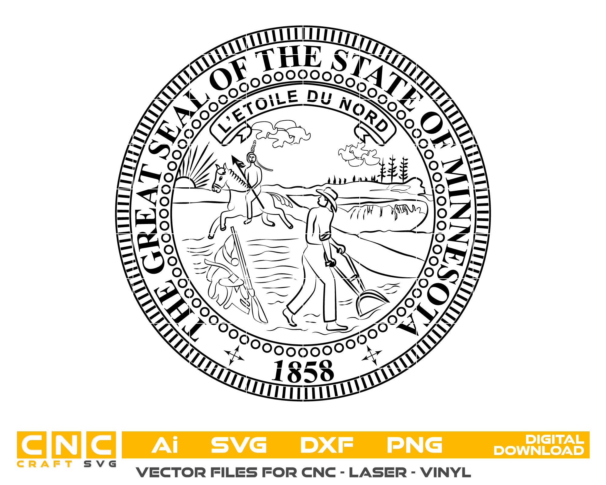 Great Seal of the State of Minnesota SVG – High-Quality Vector File