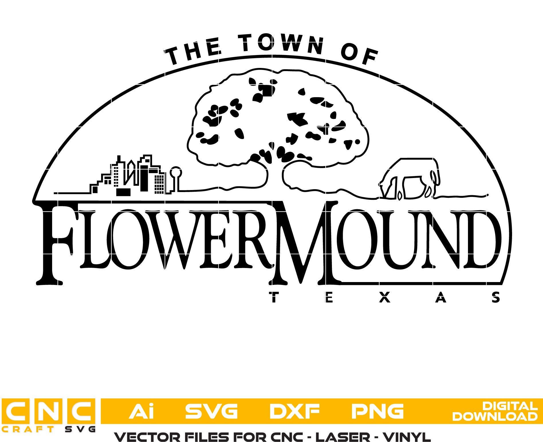 The Town Of Flower Mound Logo Vector Art – Digital Download