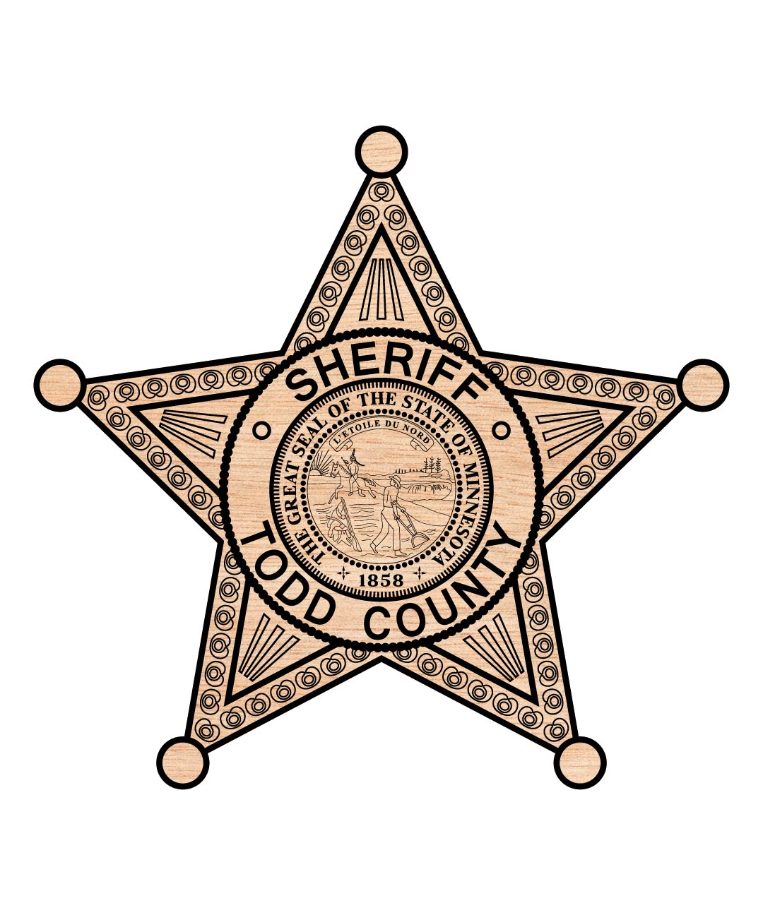 Todd County Sheriff Badge SVG, Todd County Sheriff Vector, Sheriff Emblem SVG, Law Enforcement Badge Design, Police Badge Vector, County Sheriff Logo SVG