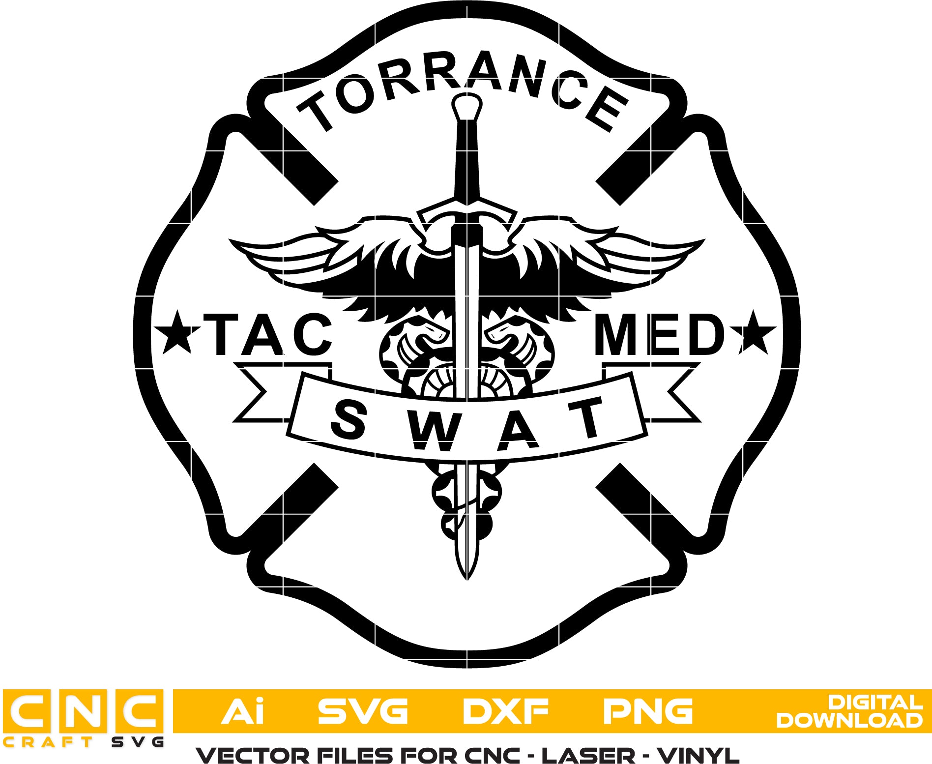 Tactical SWAT Team Badge Vector Art – Digital Download