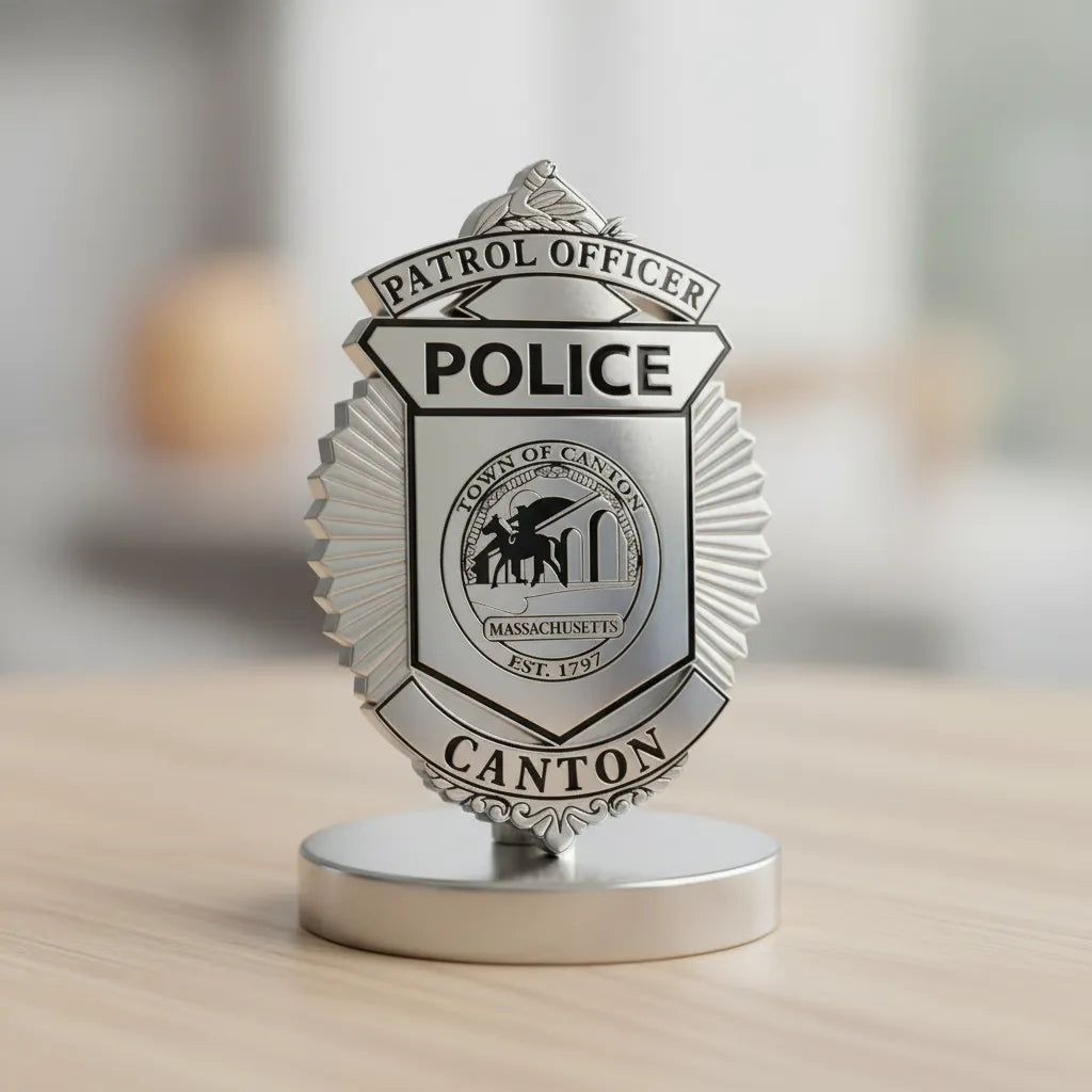 Town of Canton Police Patrol Officer Badge, Massachusetts SVG