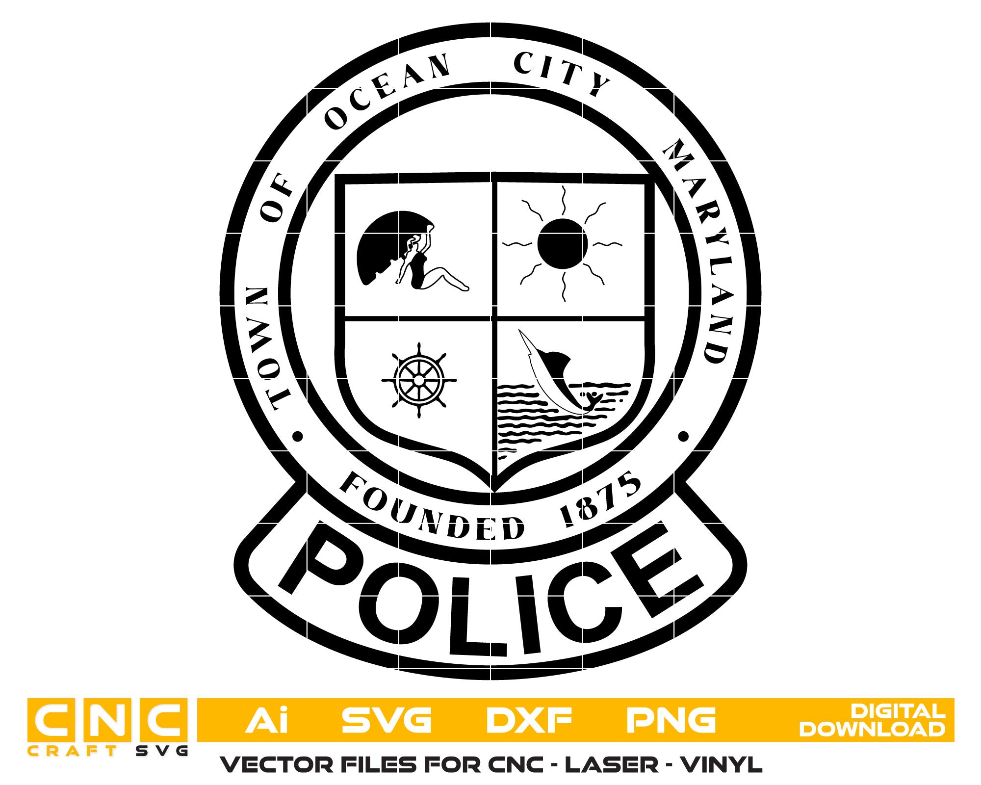 Town Of Ocean City police Patch