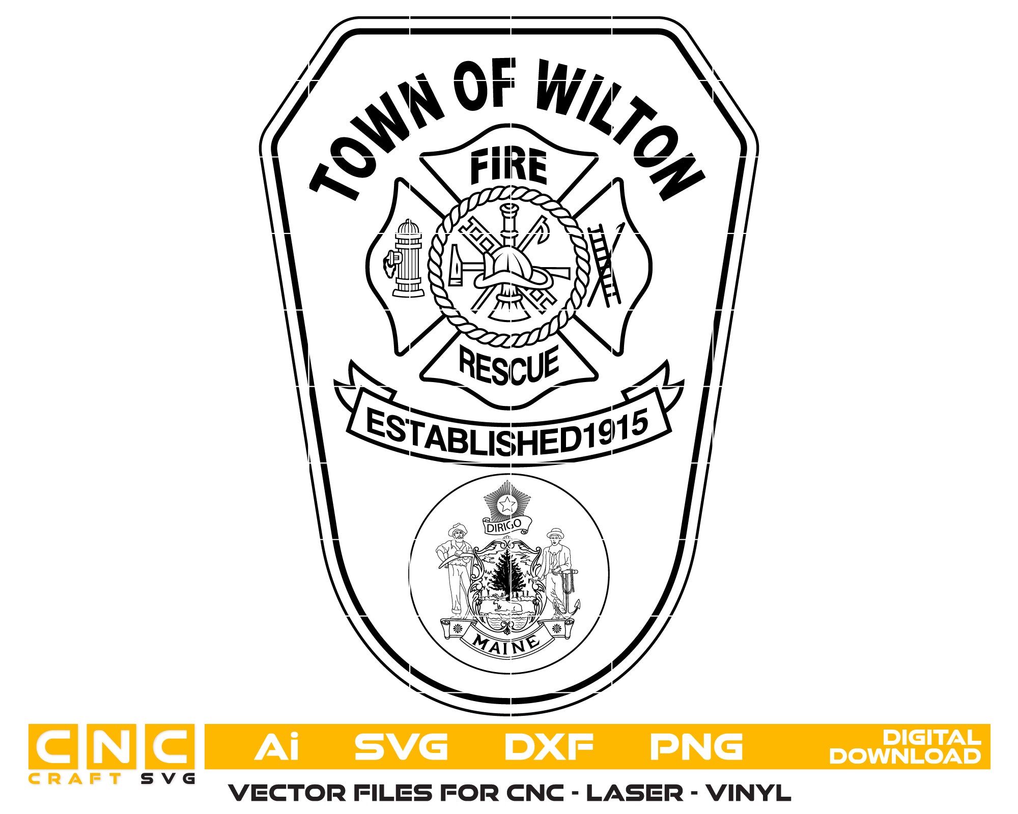 Town Of Wilton Fire & Rescue Department Badge