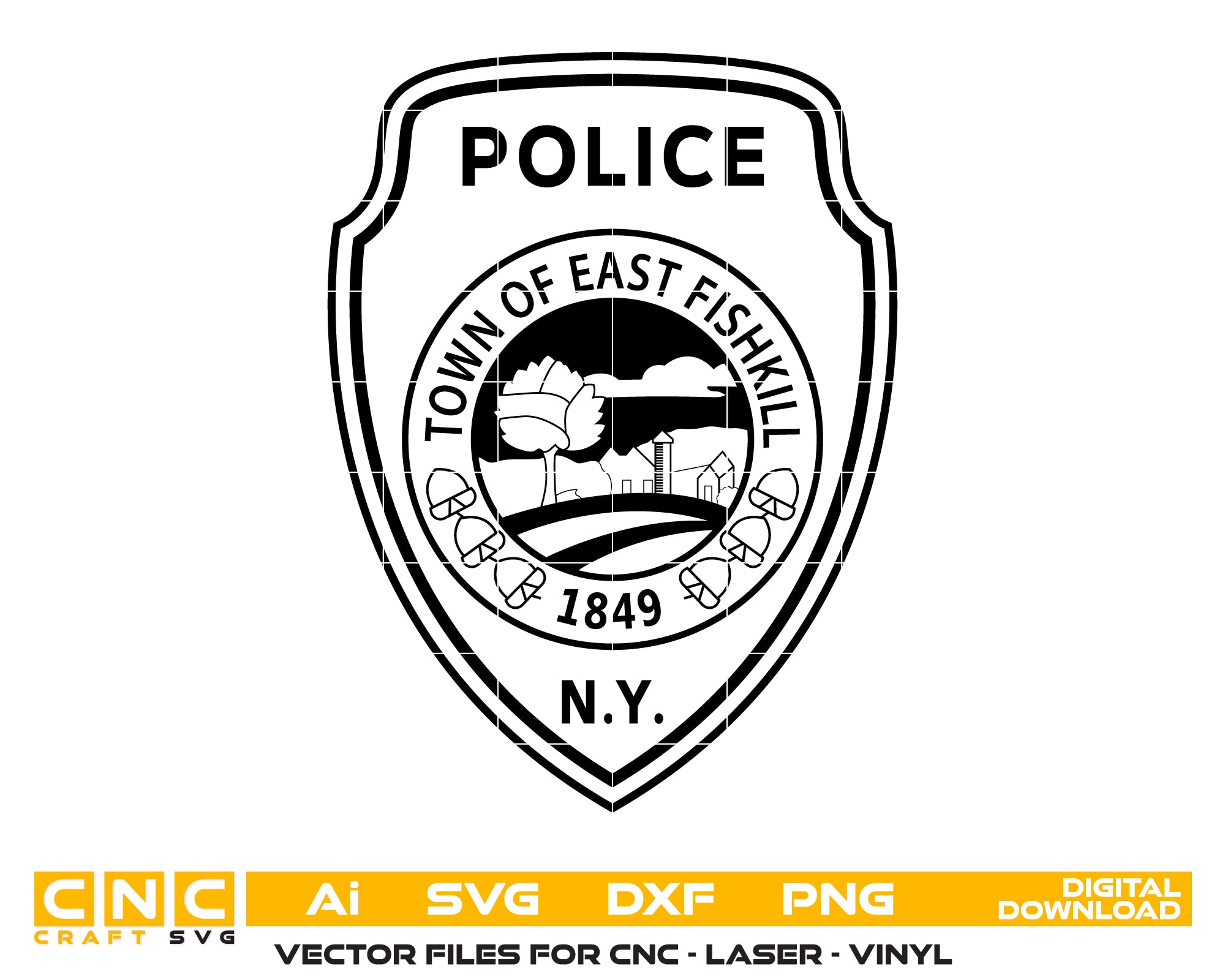 Town of East Fishkill Police Patch SVG, East Fishkill NY Police Patch Vector, East Fishkill Police Emblem SVG, New York Police Patch Logo, East Fishkill PD Patch
