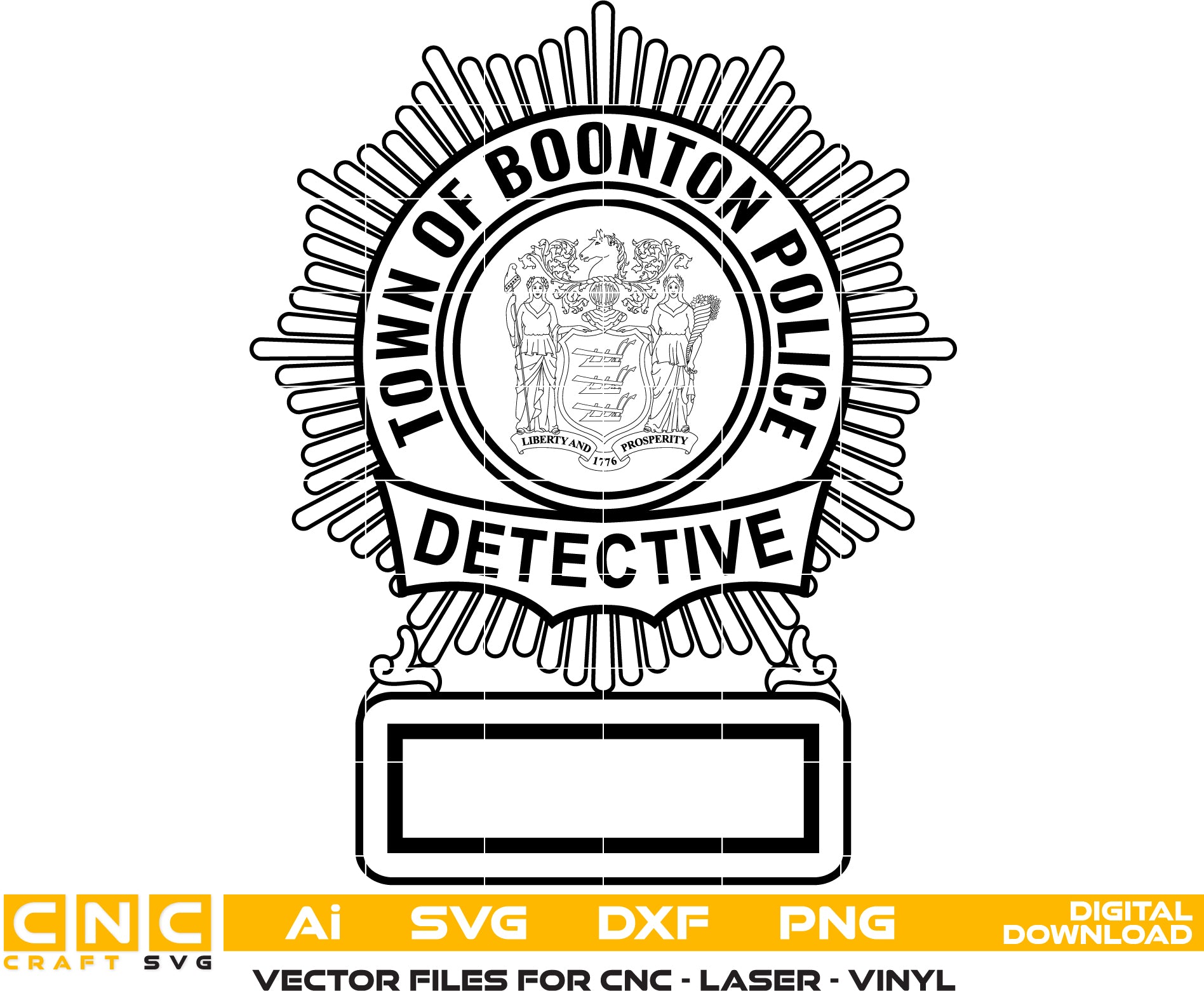 Town of Boonton Police Detective Badge