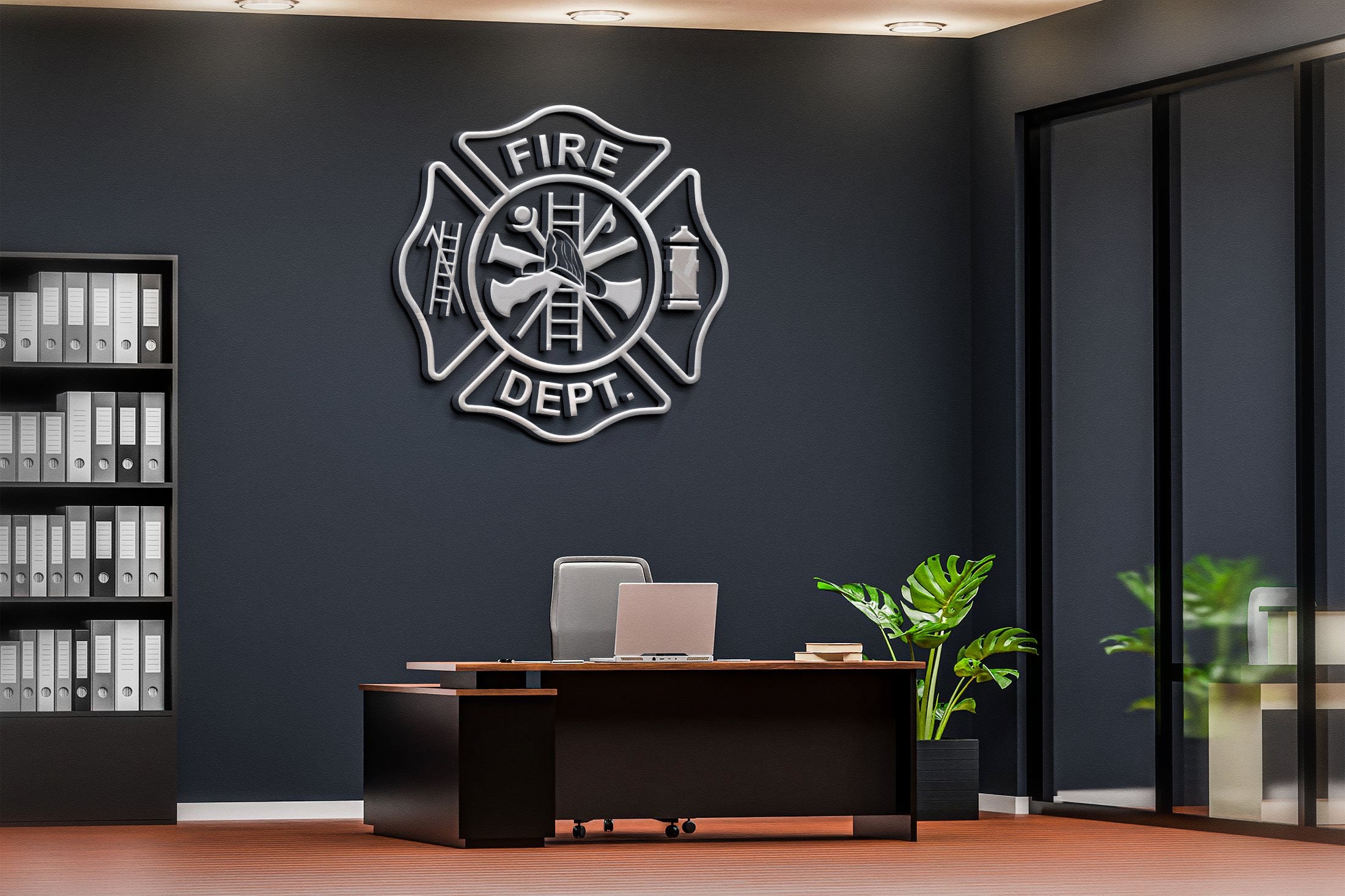 Traditional Fire Department Maltese Cross Emblem