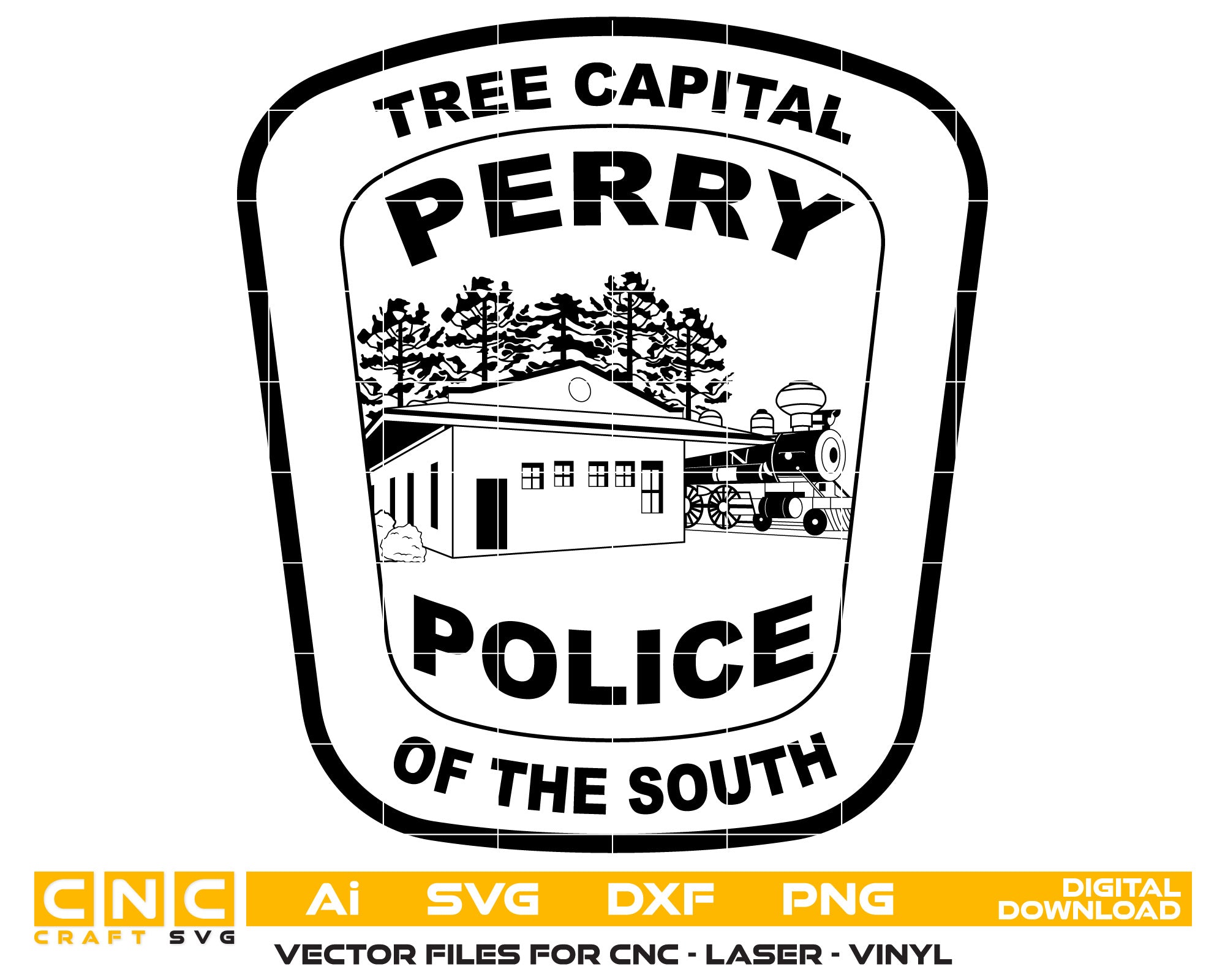 Tree Capital Of The South Police Perry Badge