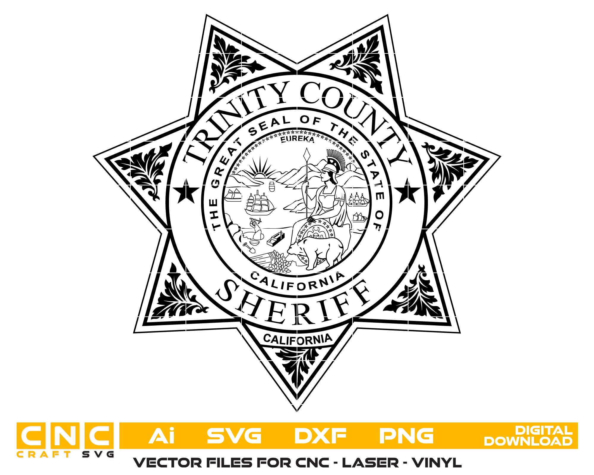 Trinity County Sheriff Badge Svg