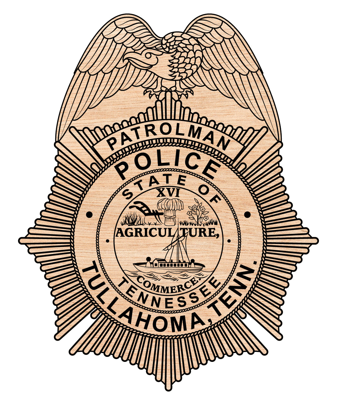 Tullahoma Tennessee Police Officer Badge SVG