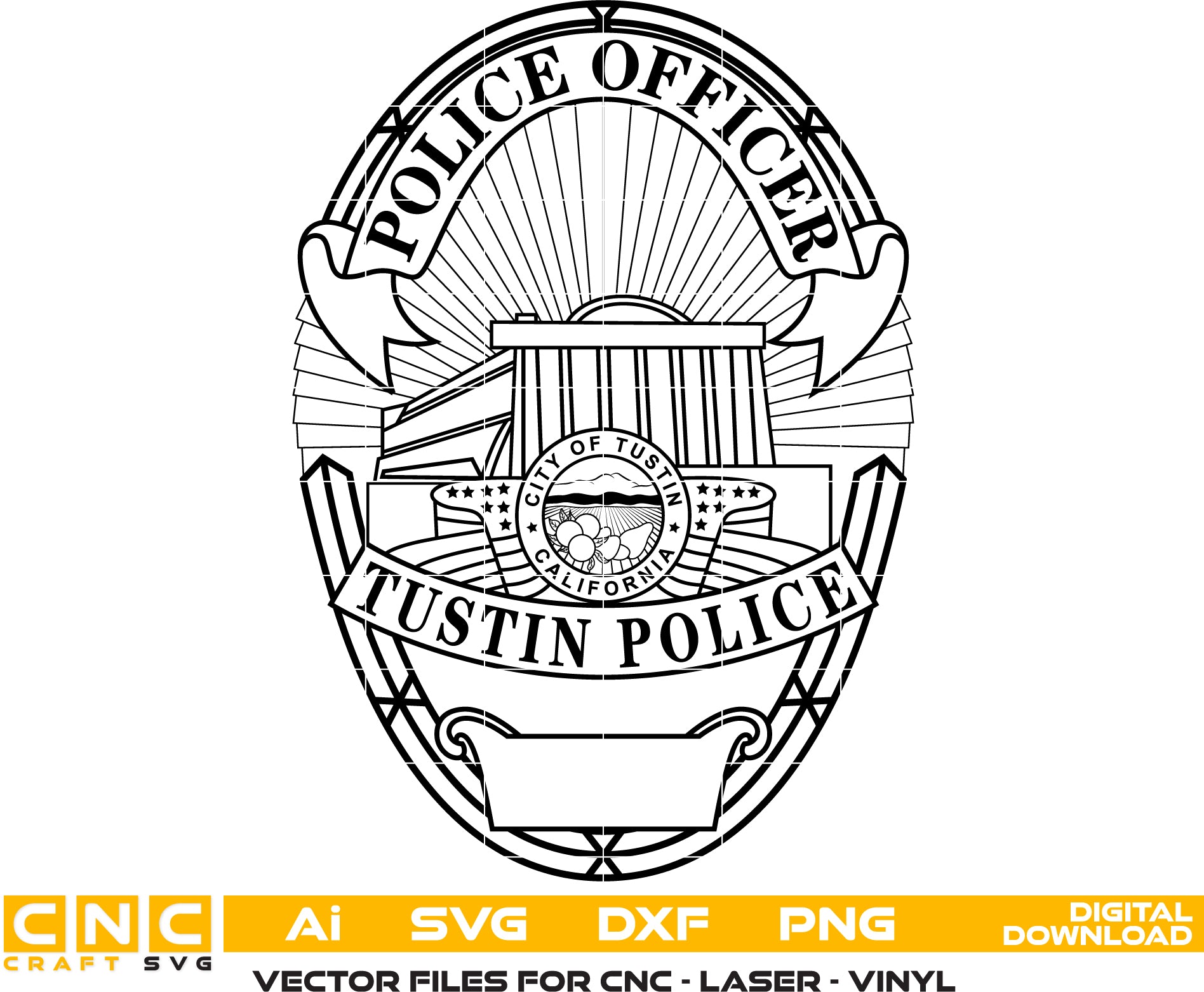Tustin Police Officer Badge Digital File