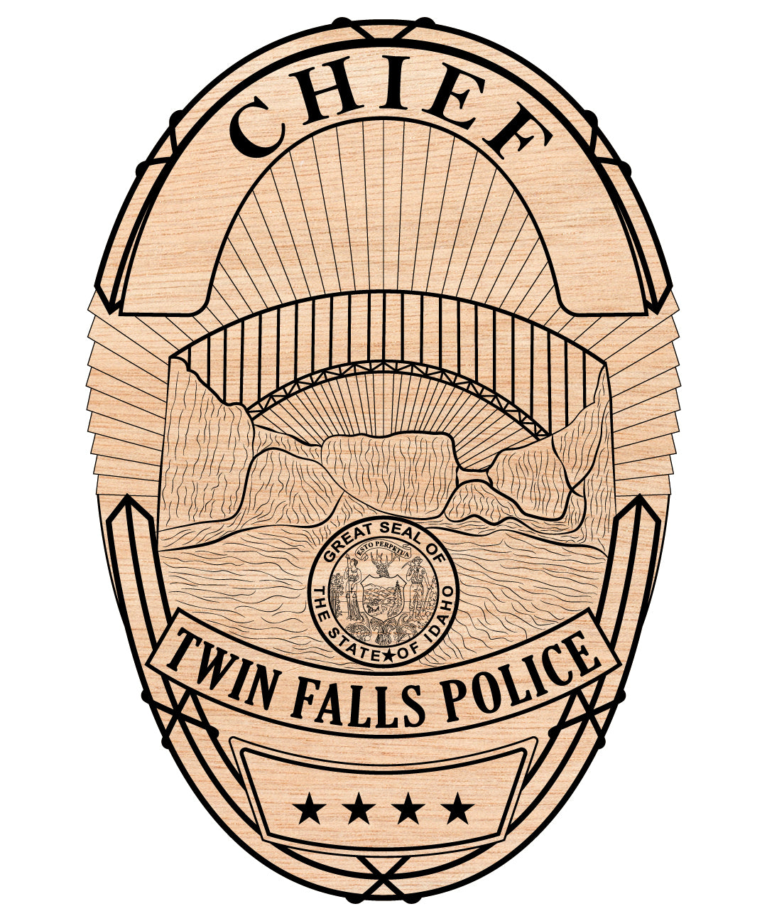 Twin Falls Police Chief Badge SVG