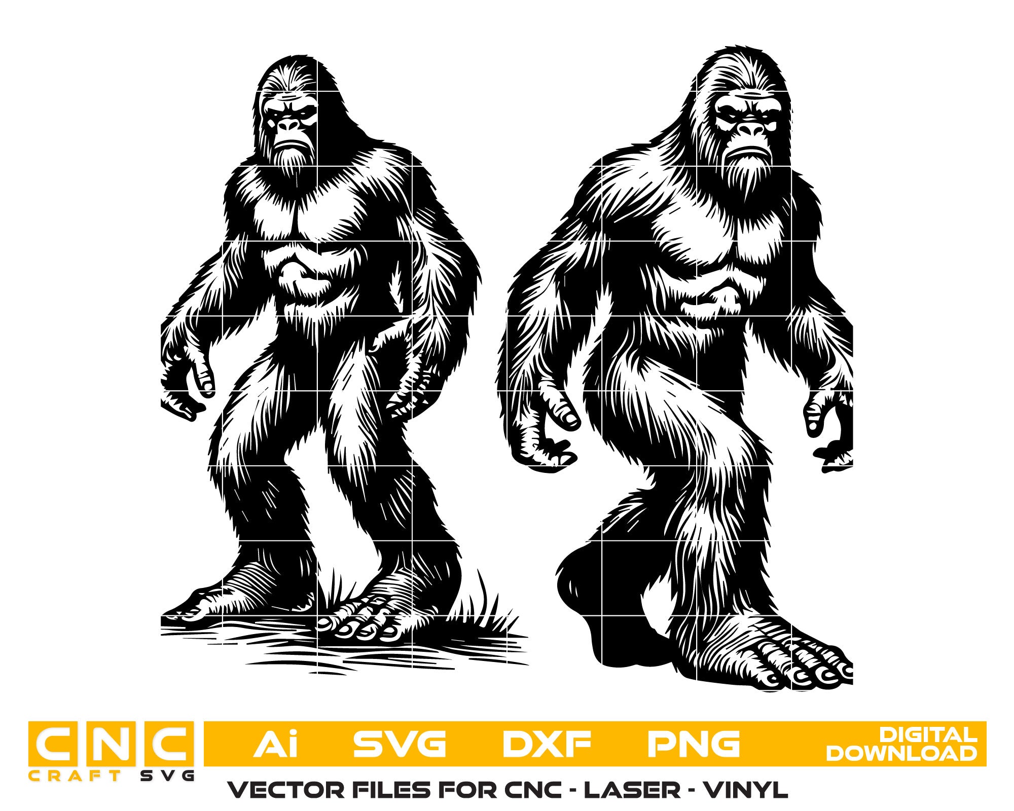 Two Bigfoot & Nature SVG
