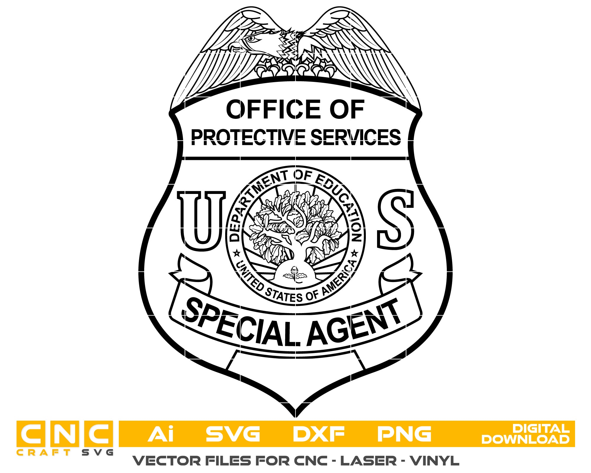 Protective Service Special Agent Badge Vector Art