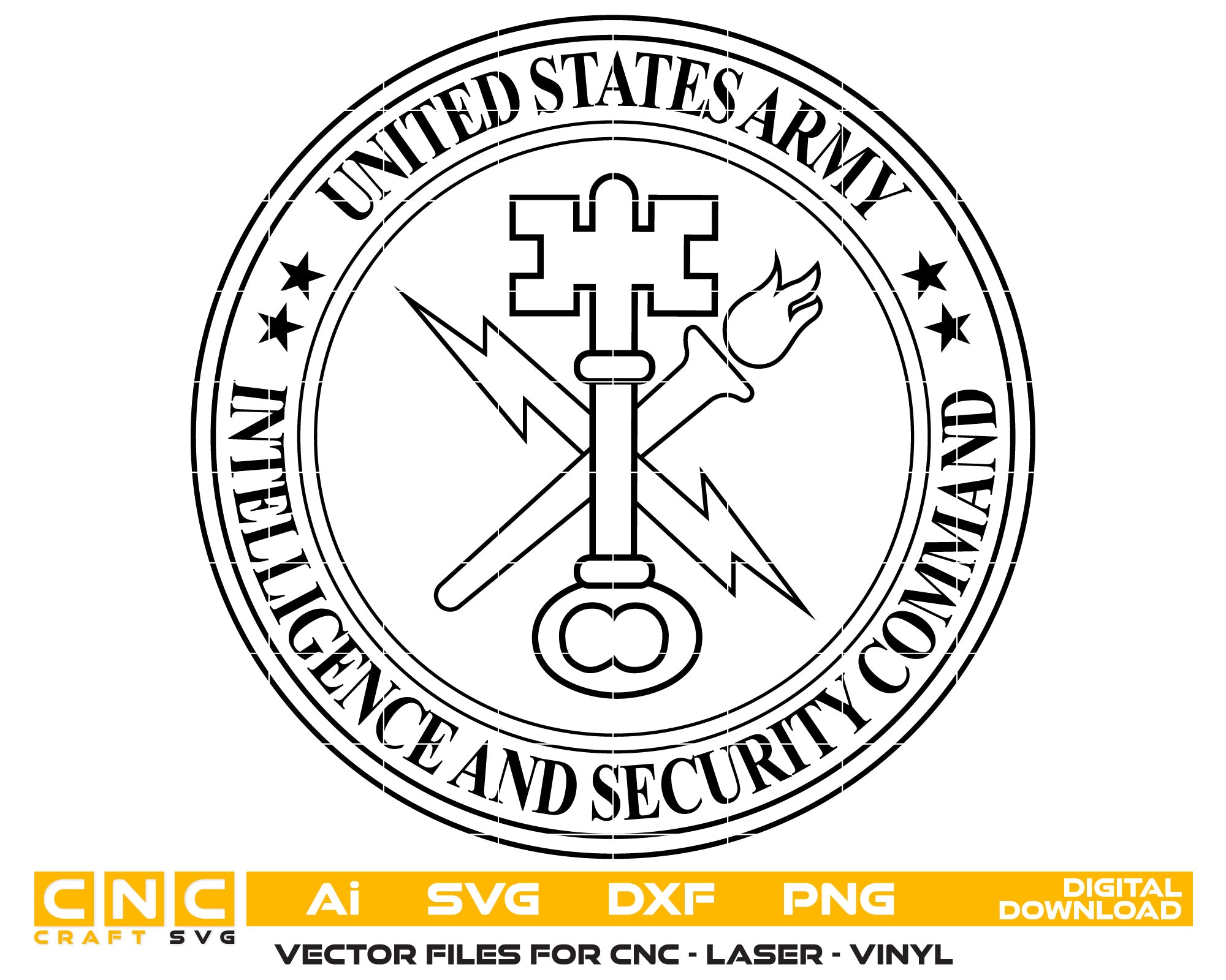 United State Army Intelligence and Security Command Logo Vector Art, Ai,SVG, DXF, PNG, Digital Files