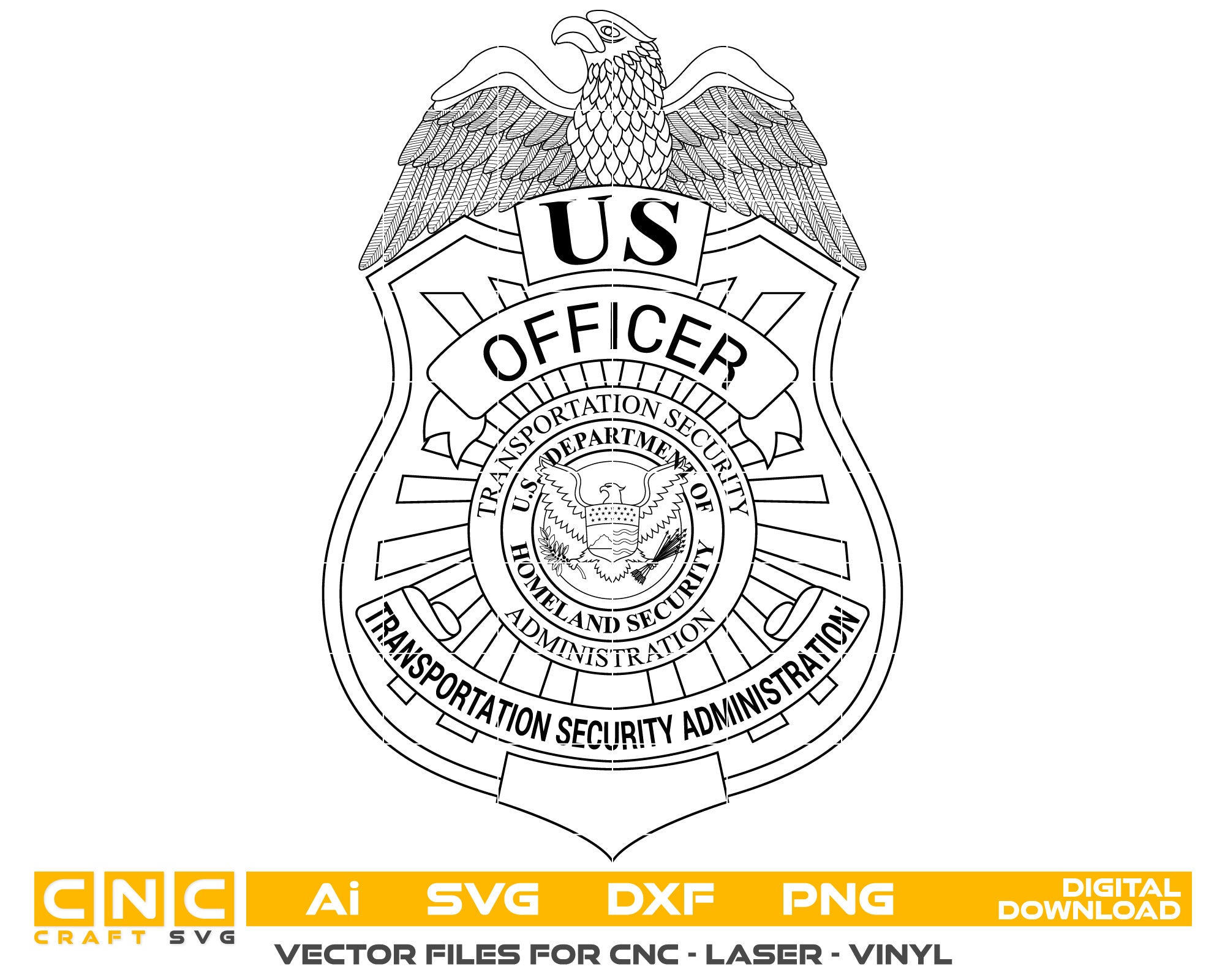 Homeland Security Transportation Officer Badge vector art