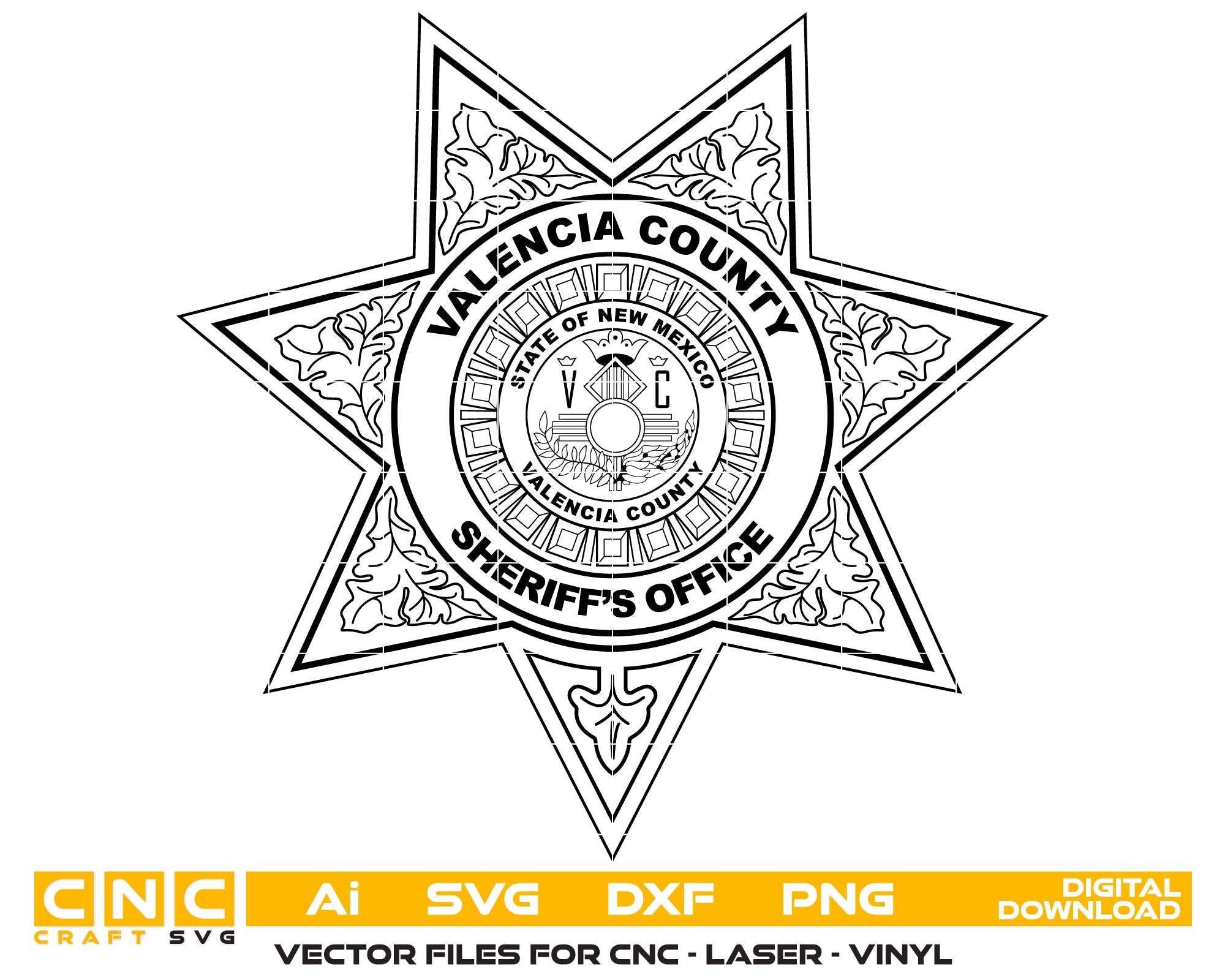 Valencia County Sheriff’s Office Badge SVG, Valencia County Sheriff Badge Vector, New Mexico Sheriff Badge SVG, Valencia Law Enforcement Emblem Vector, Sheriff’s Office Badge New Mexico