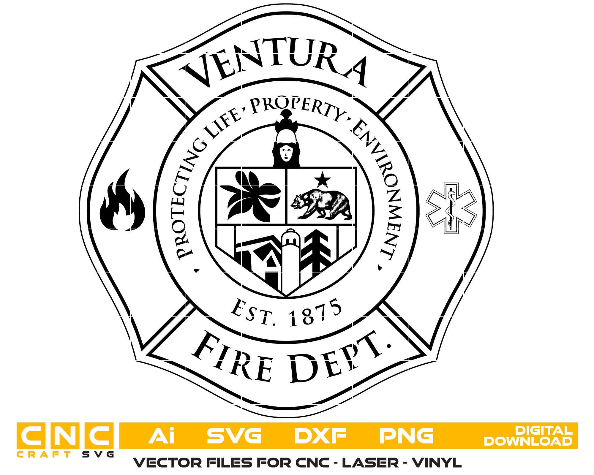 Ventura City Fire Department Badge