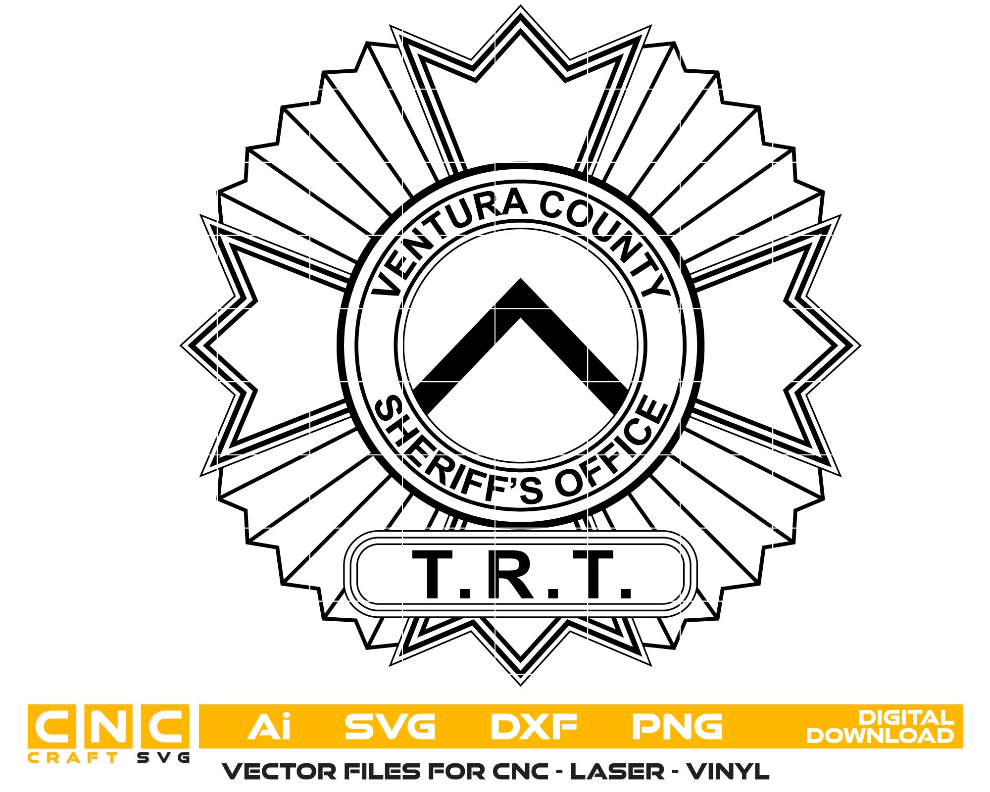 Ventura County Sheriff Office Badge Vector Art, Ai,SVG, DXF, PNG, Digital Files