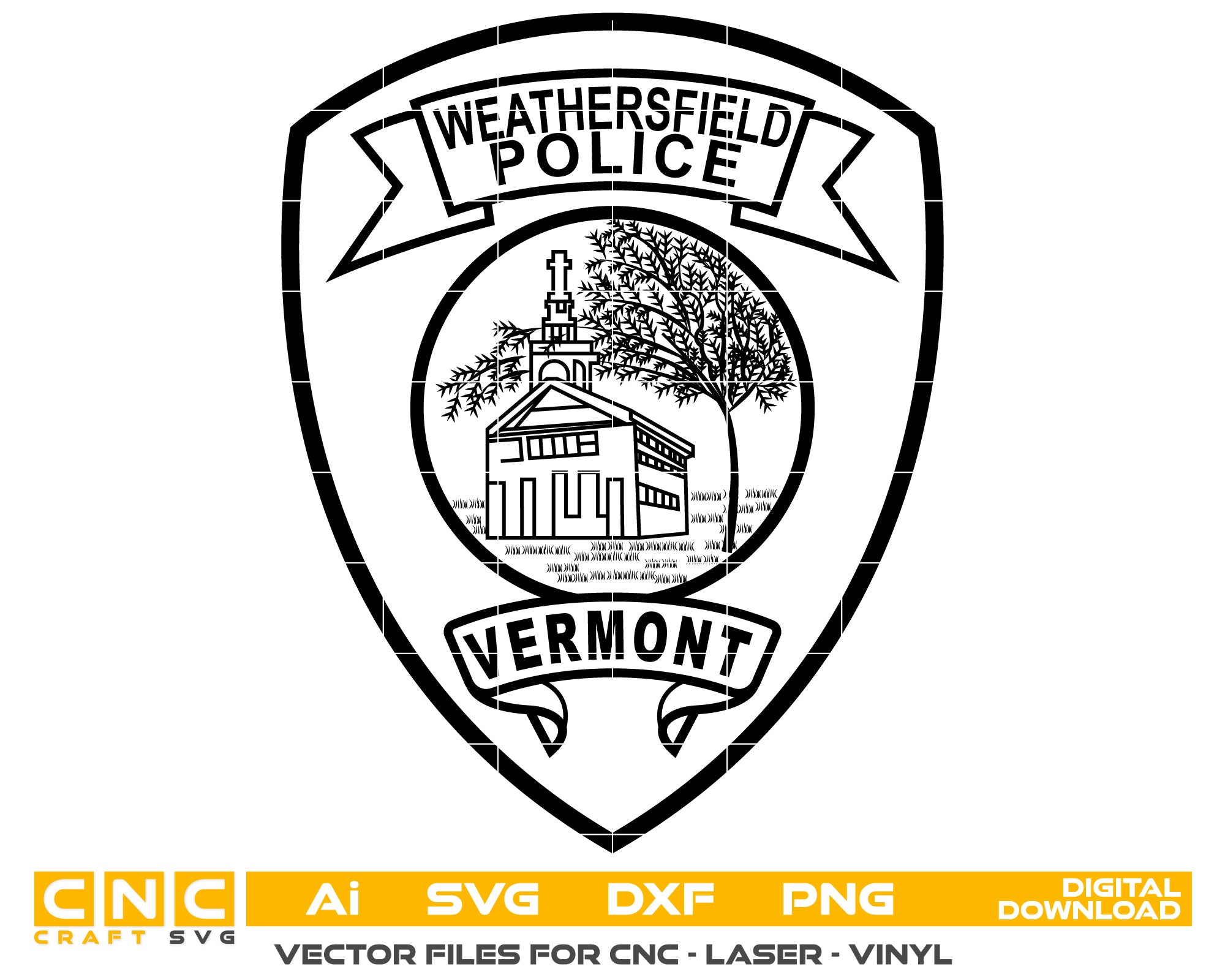 Vermont Weathersfield Police Logo vector art