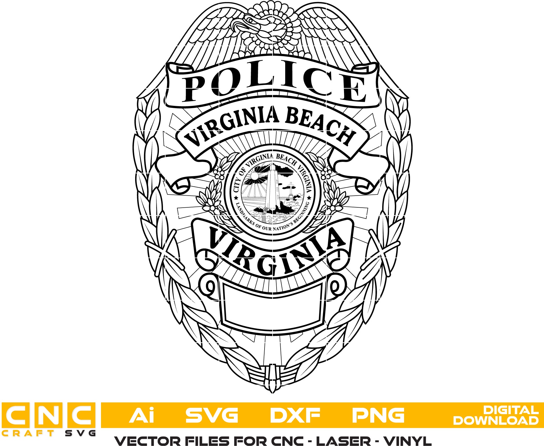Virginia Beach Police Officer Badge SVG