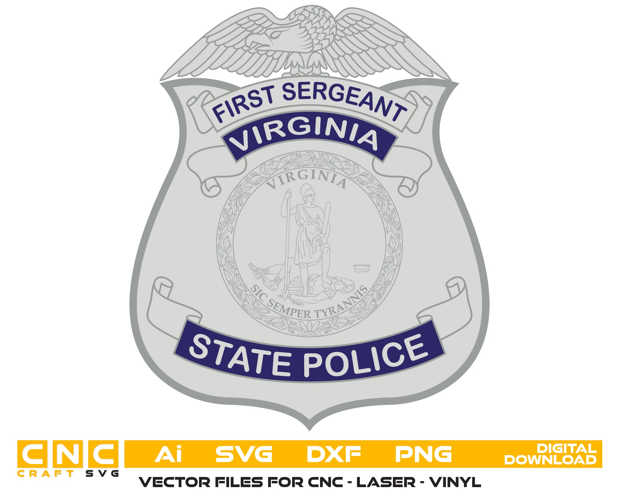 Virginia State Police Sergeant Badge