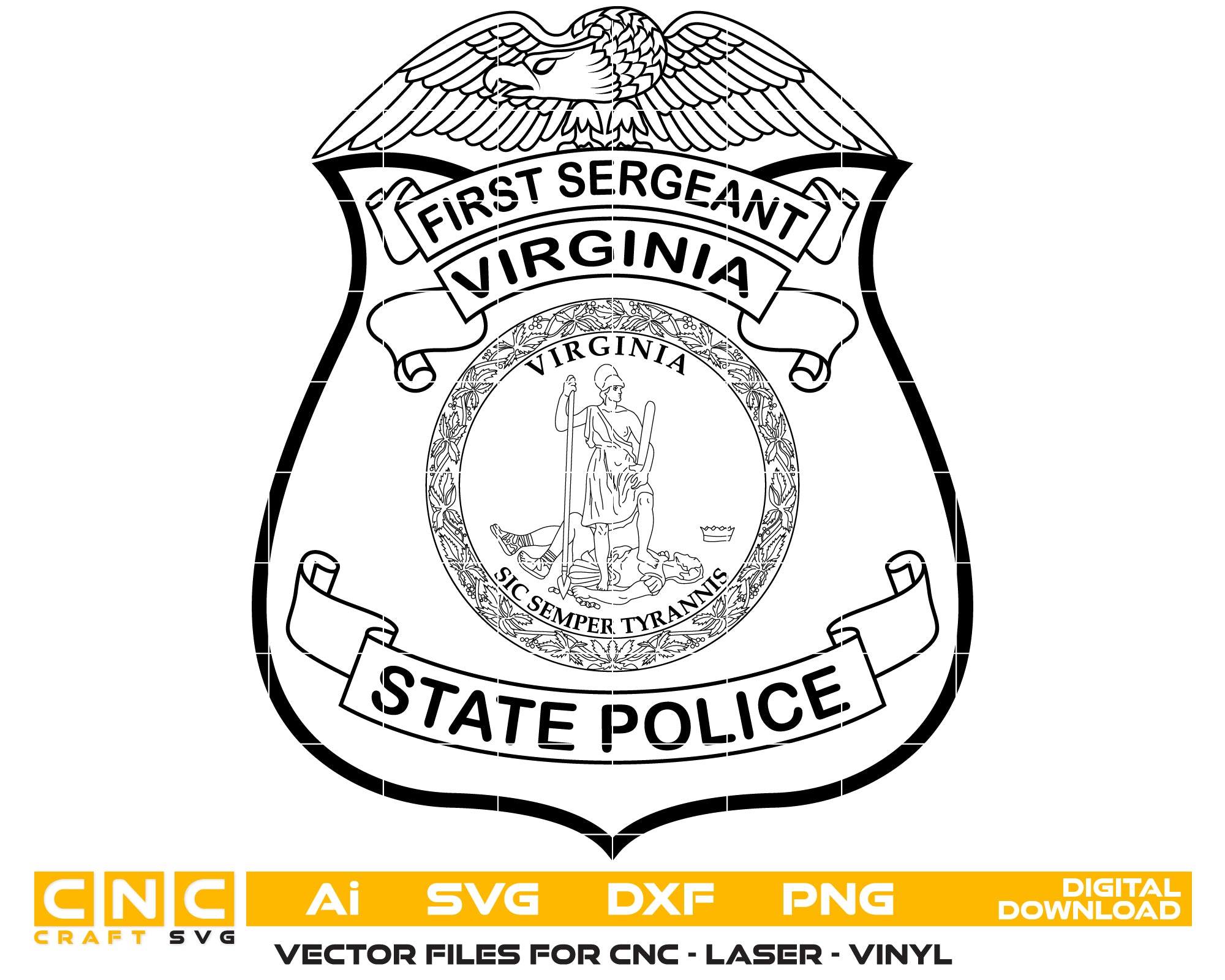 Virginia State Police Sergeant Badge SVG
